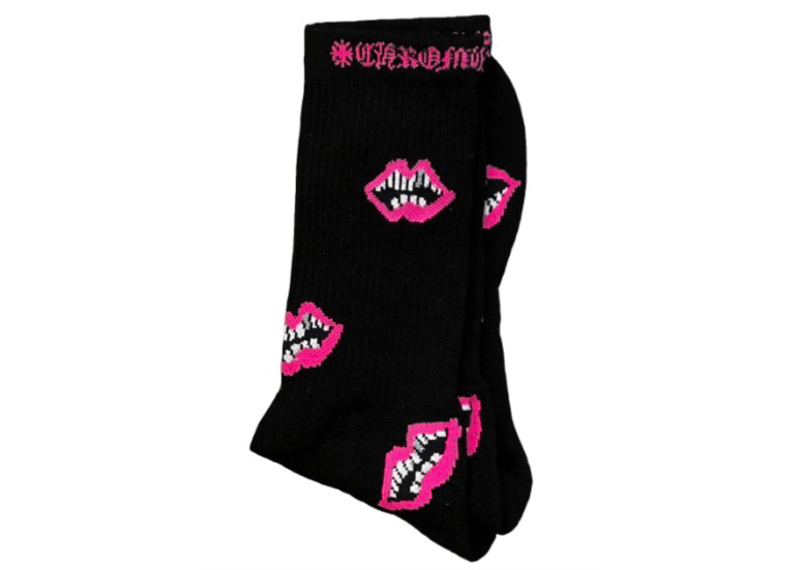 Chrome Hearts Black/Pink Chomper Socks