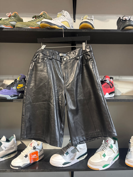 HMDD Black Leather Shorts