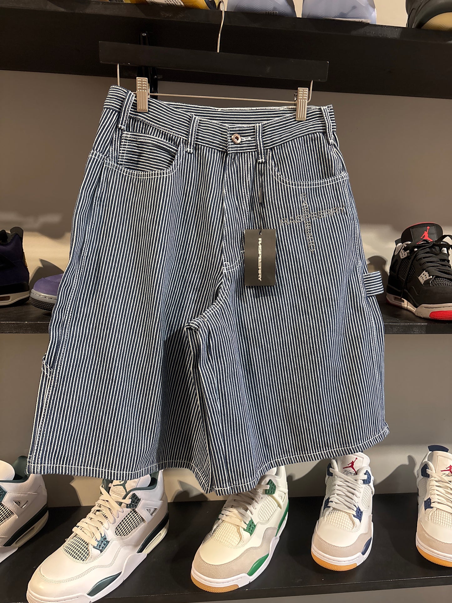 Gv Gallery Navy/White Pinstripe Shorts