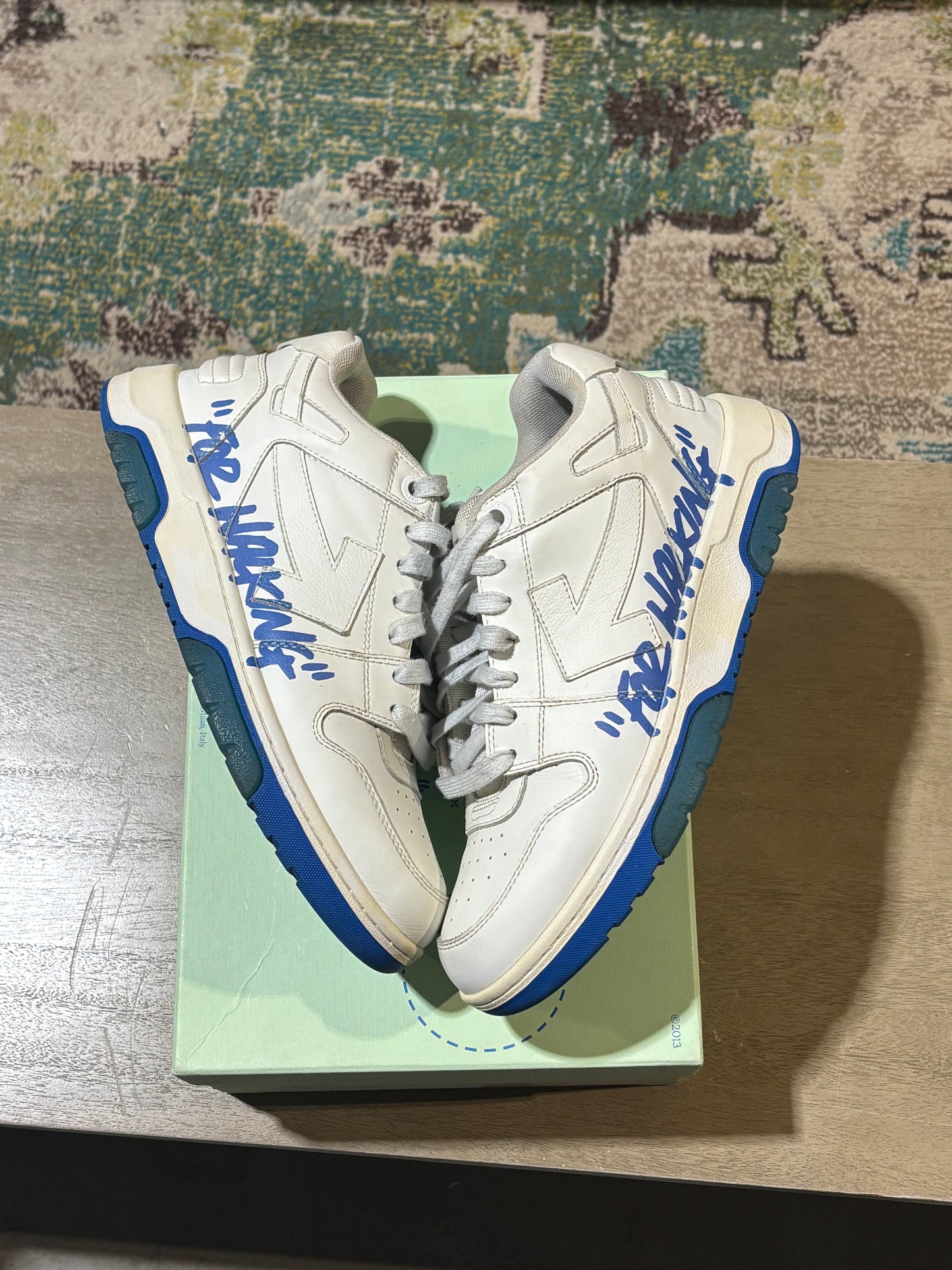 Offwhite Out Of Office Sneaker White/Blue Used Sz 8