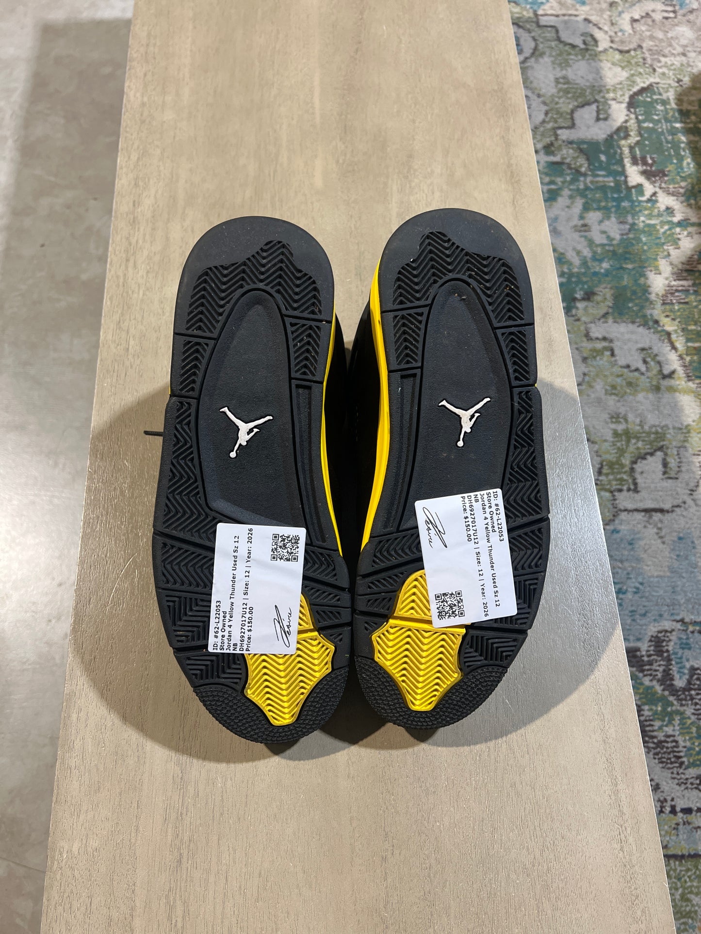 Jordan 4 Yellow Thunder Used Sz 12 NB