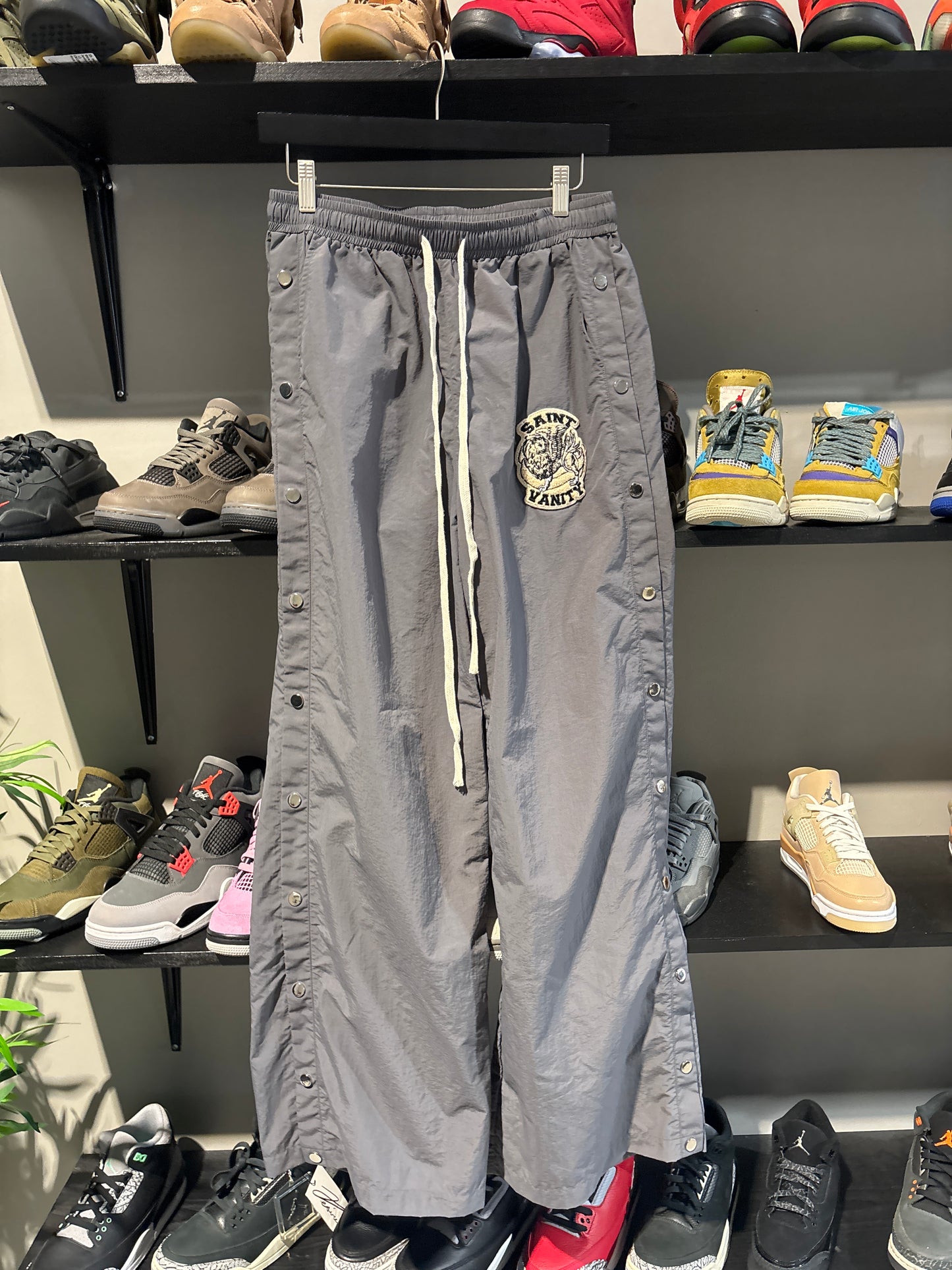 Saint Vanity Grey Snap Track Pants