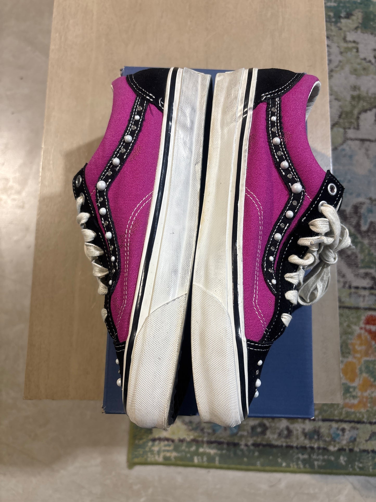 Vans Pearlized Pink/Black Used Sz 10