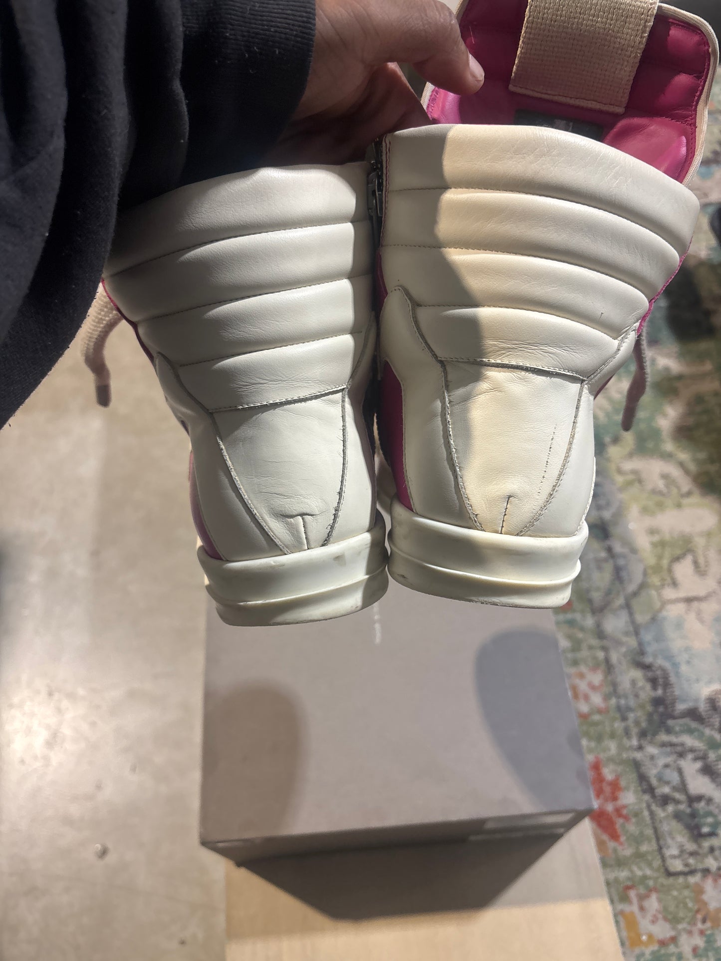 Rick Owens Geobasket Pink Jumbo Lace Used Sz 10