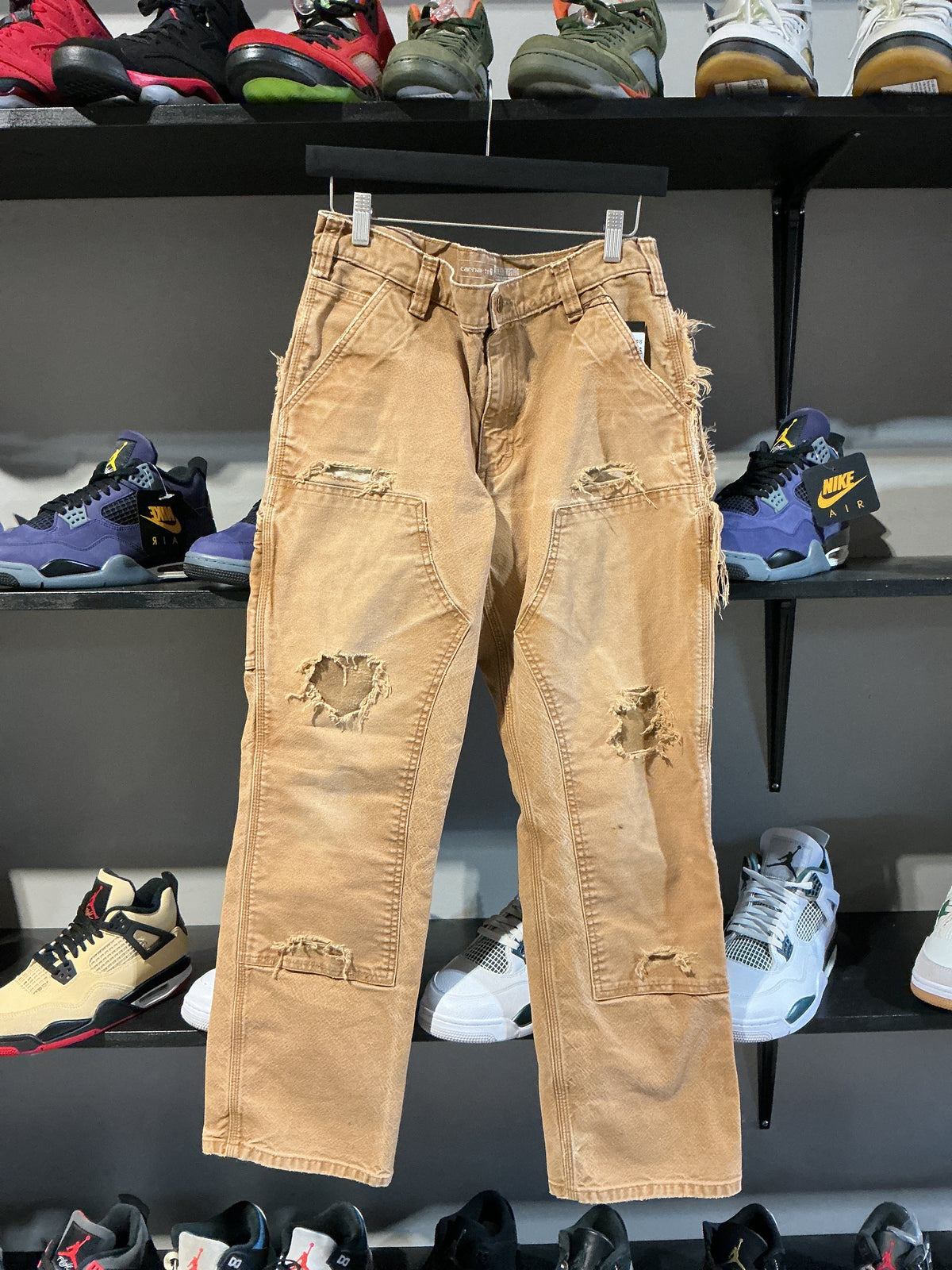 Carhartt Double Knee Dark Khaki Sz 33 - Pre-Owned