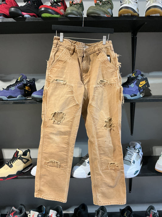 Carhartt Double Knee Dark Khaki Sz 33 - Pre-Owned