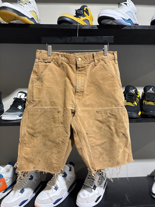 vintage carhartt khaki double knee shorts 1
