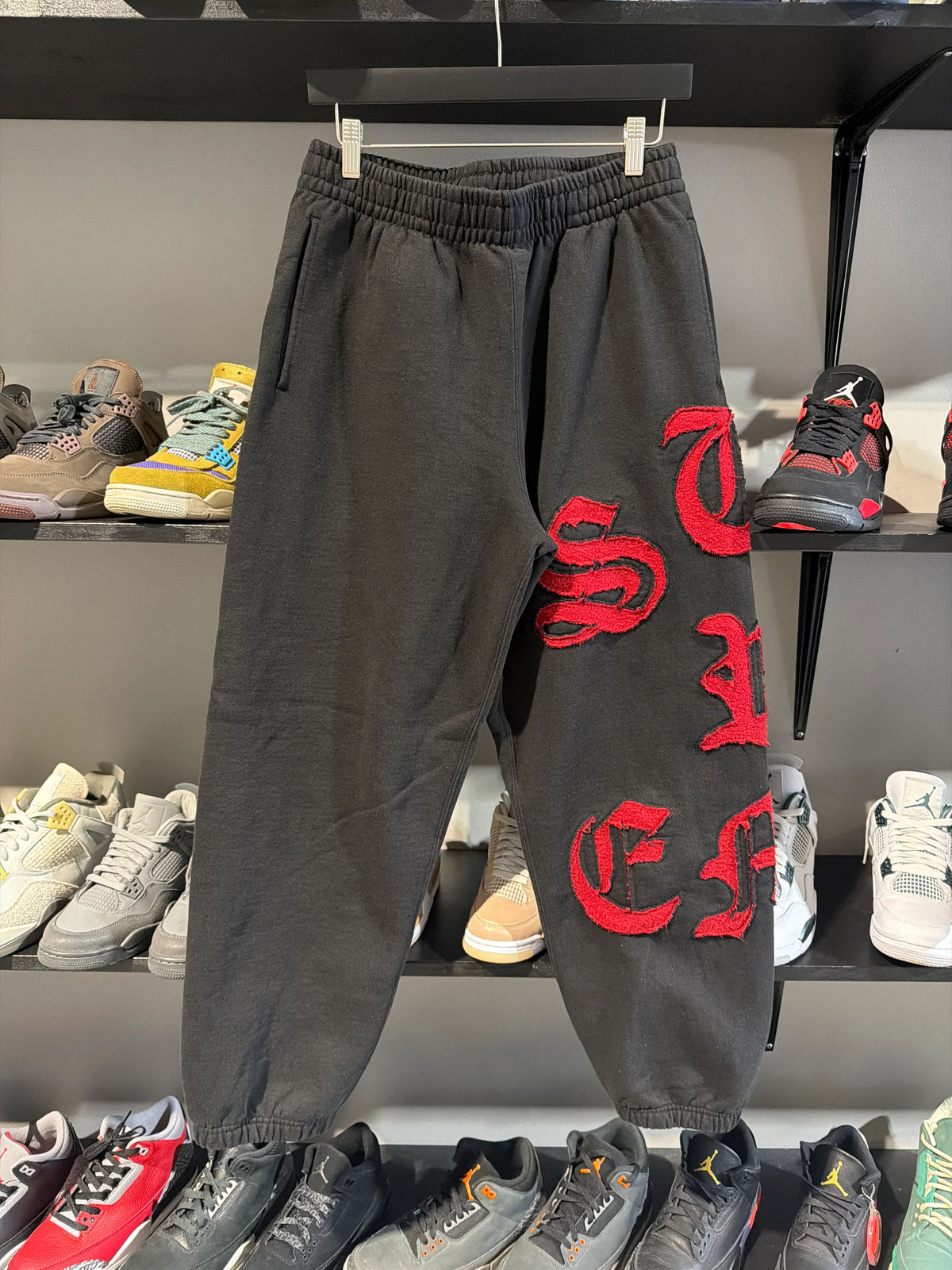 Supreme Cut Out Sweatpants Black/Red