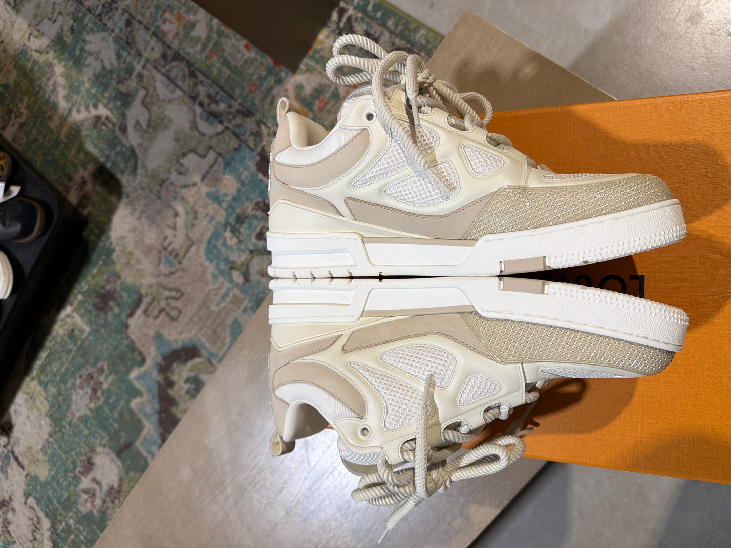 Louis Vuitton Skate Sneaker Beige White Used Sz 9.5