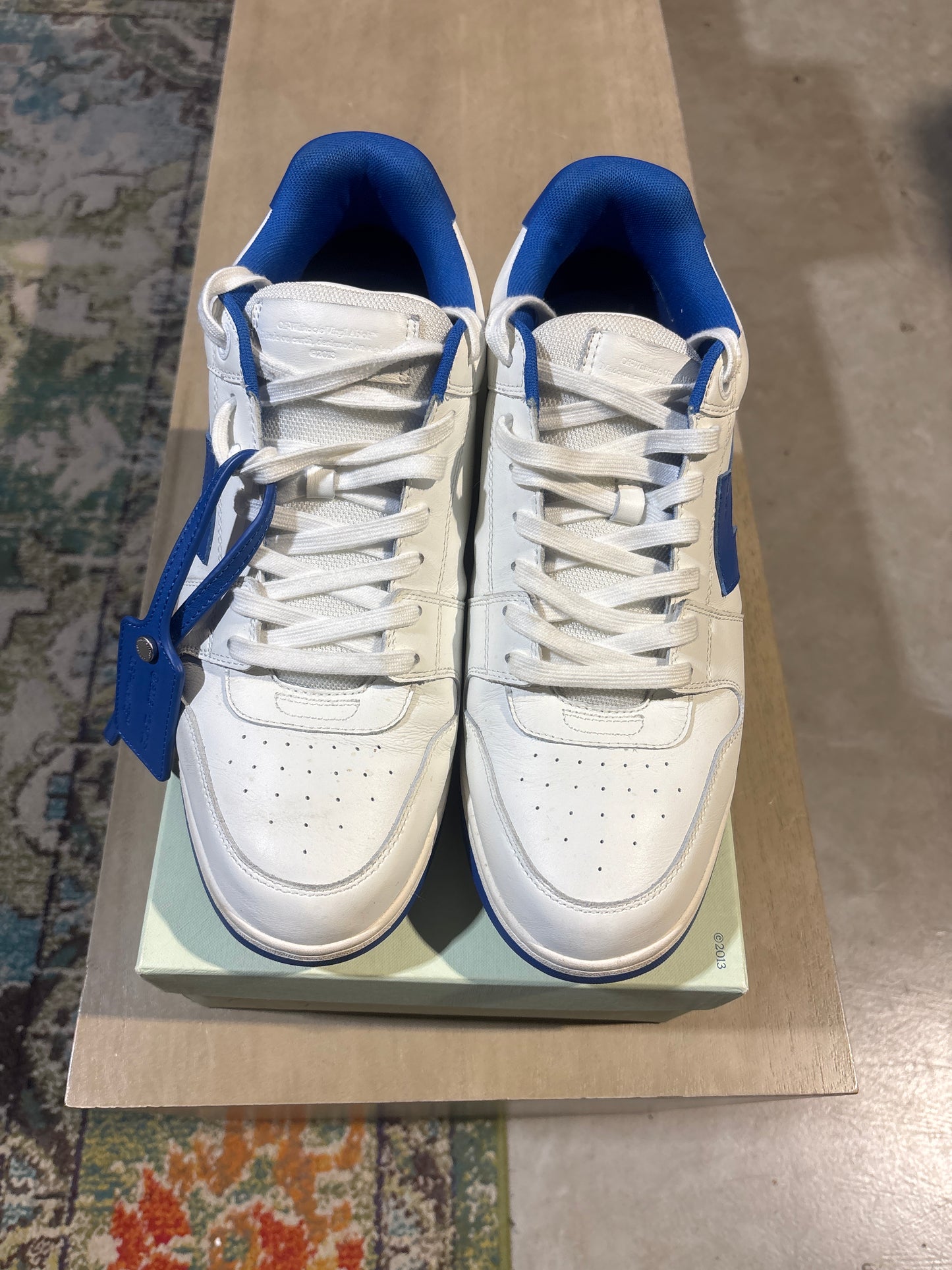 Offwhite White/Blue Out of Office Sneaker Used Sz 14