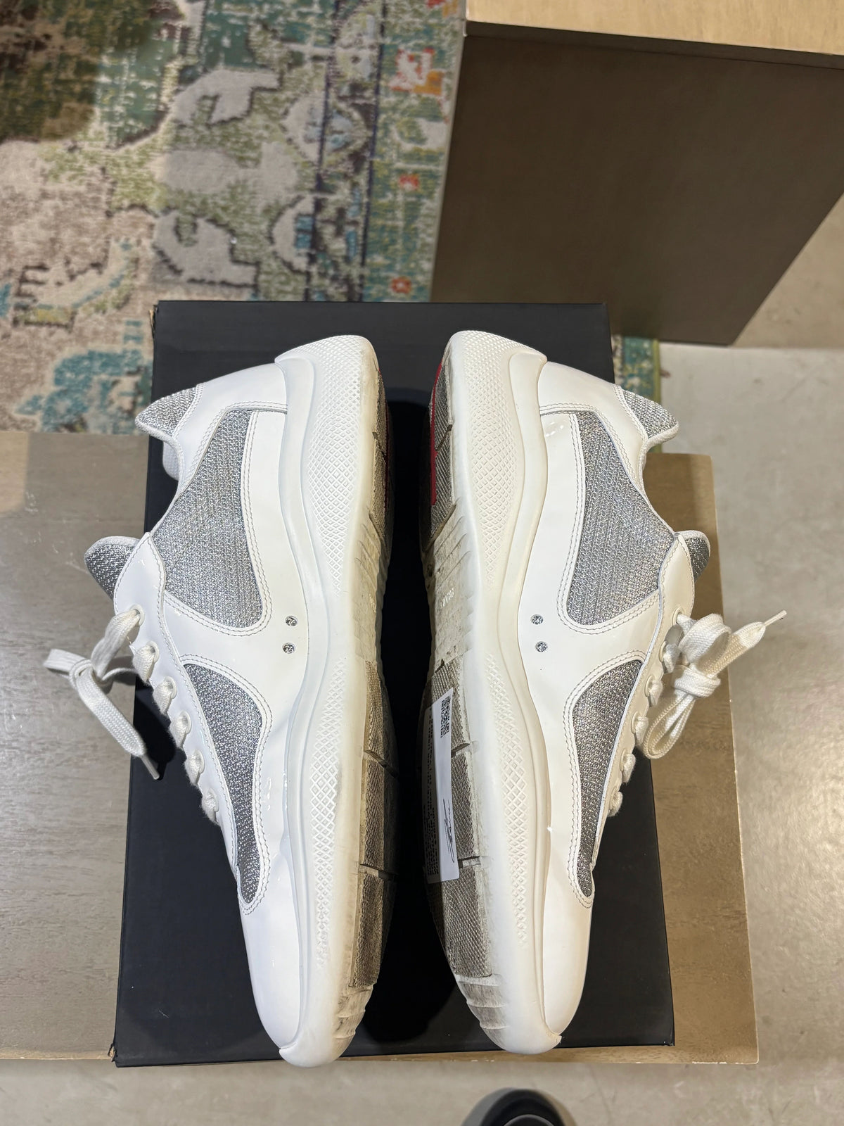 Prada Cup White/Silver Used Sz 10 - Pre-Owned
