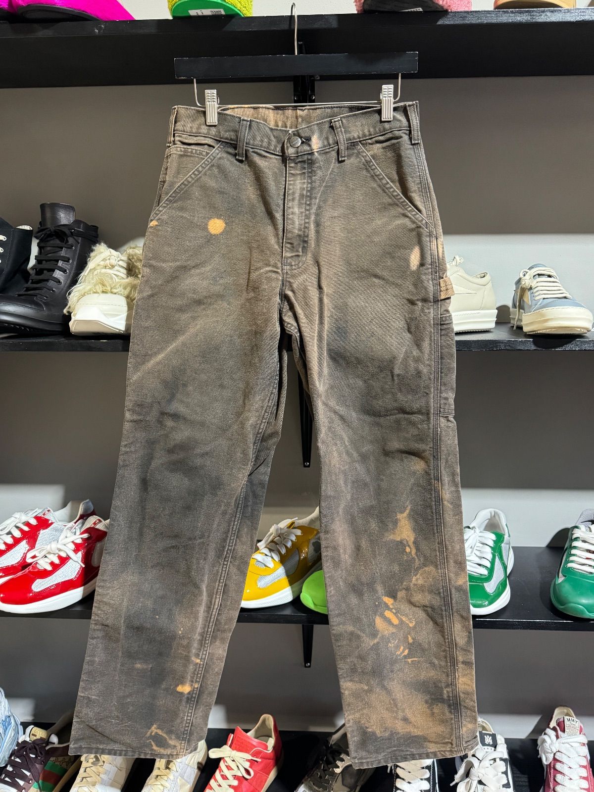 Vintage Carhartt Brown Bleached Pants - Vintage