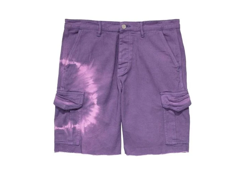 purple tie dye shorts