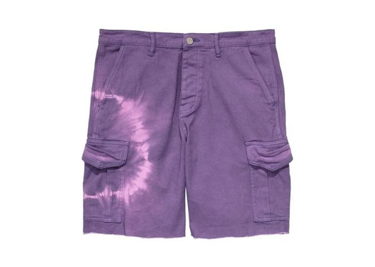 purple tie dye shorts