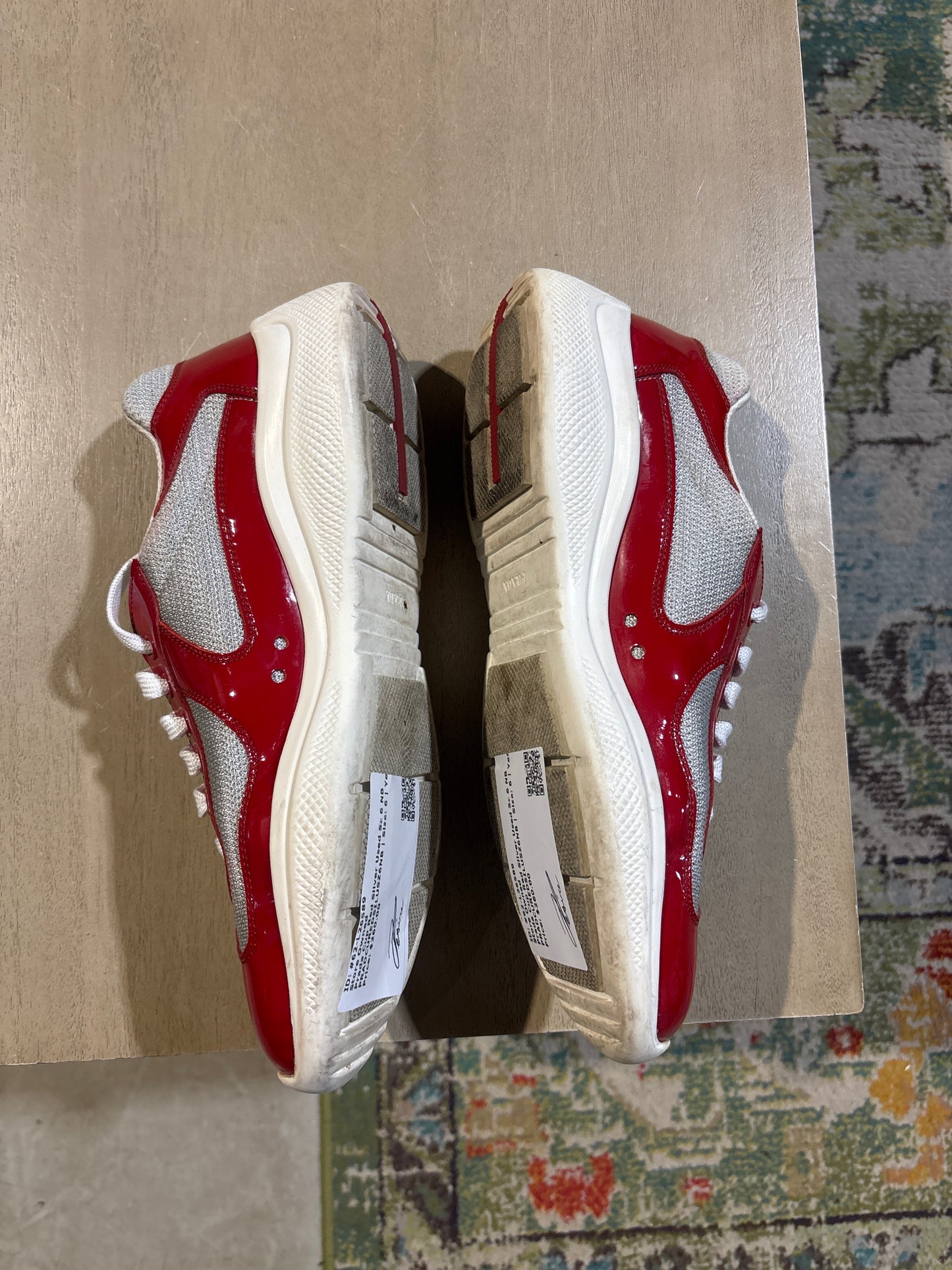 Prada Cup Red Silver Used Sz 6 NB