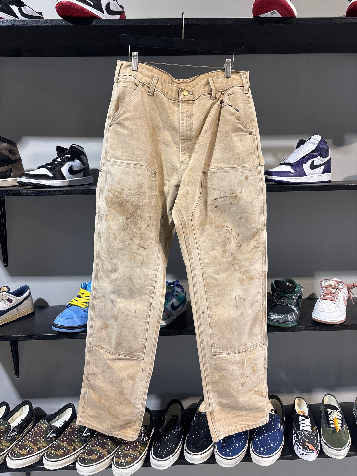 Vintage Carhartt Oil Splatter Double Knees Sz 32