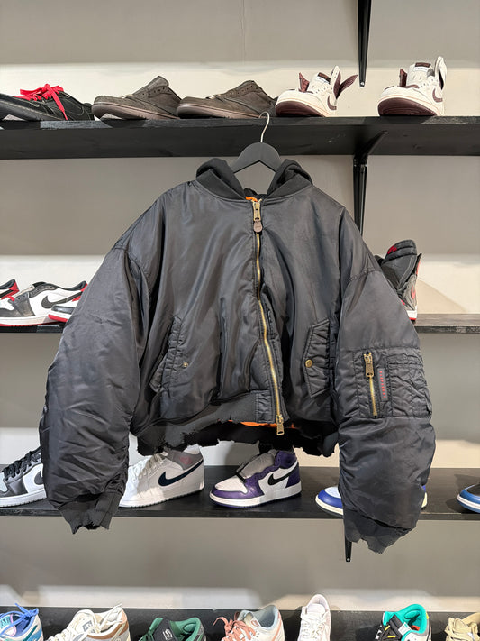 Gv Gallery Black Hooded Bomber Sz S