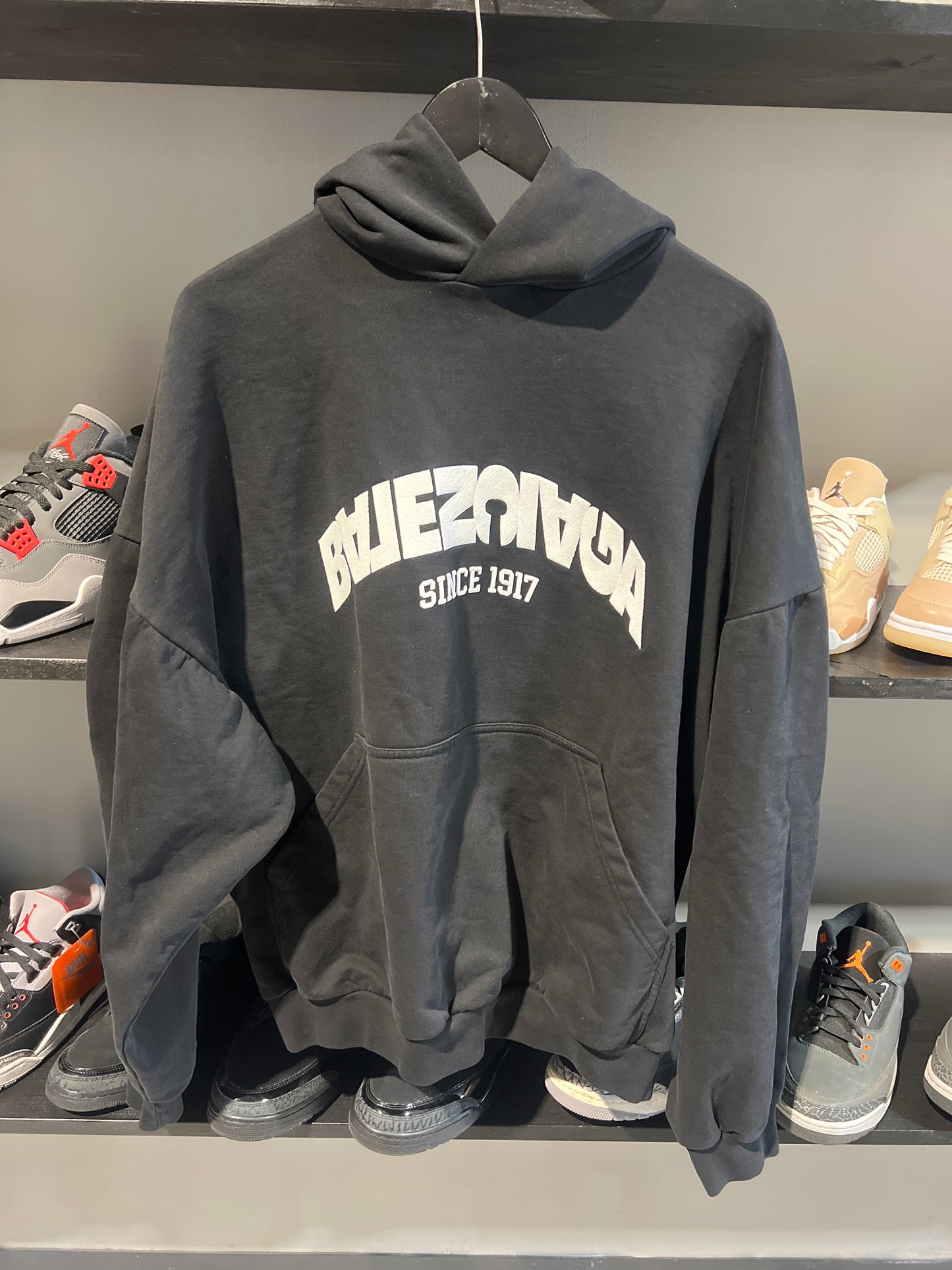 Balenciaga Flip Logo Hoodie Black
