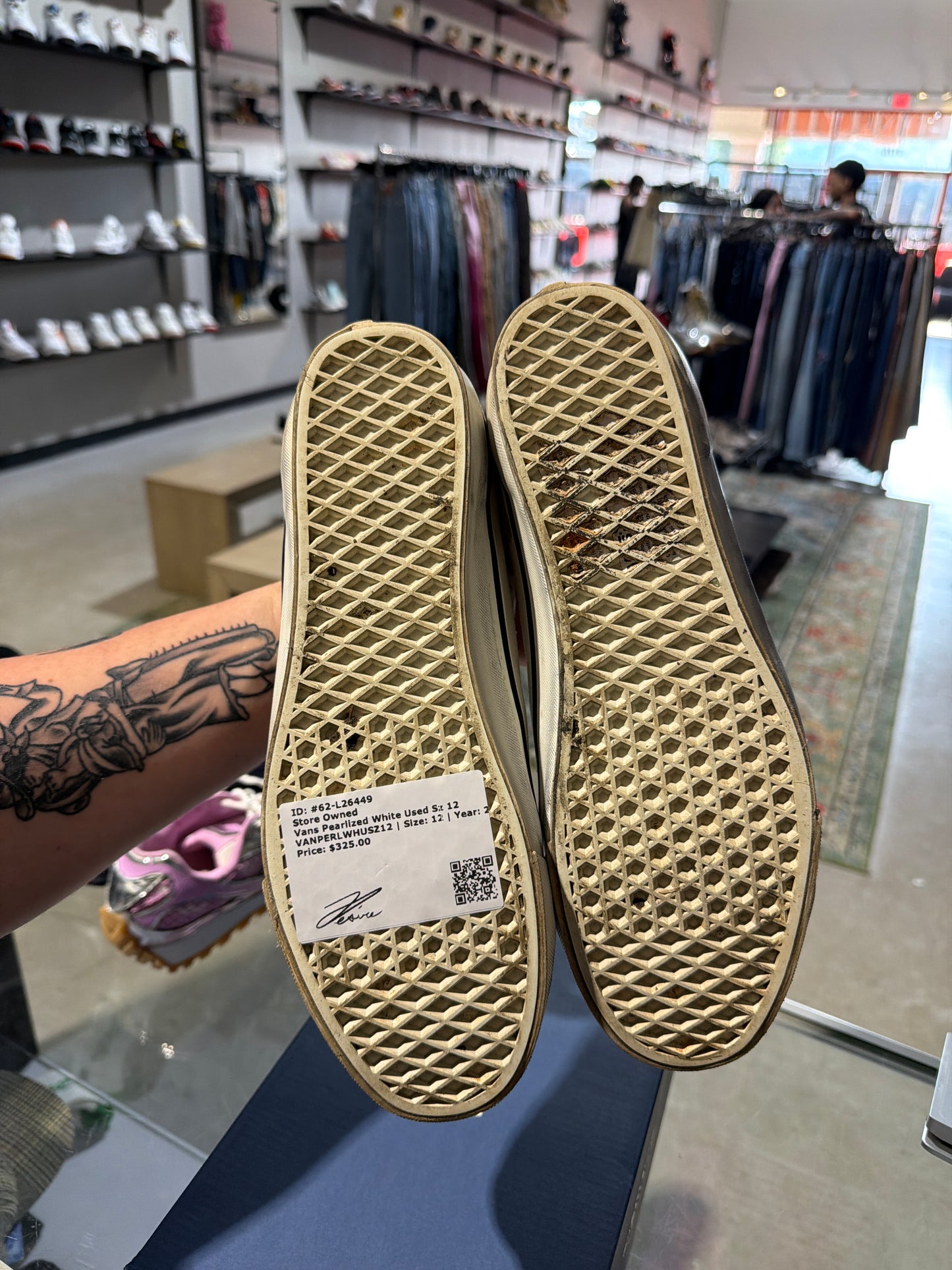 Vans Pearlized White Used Sz 12