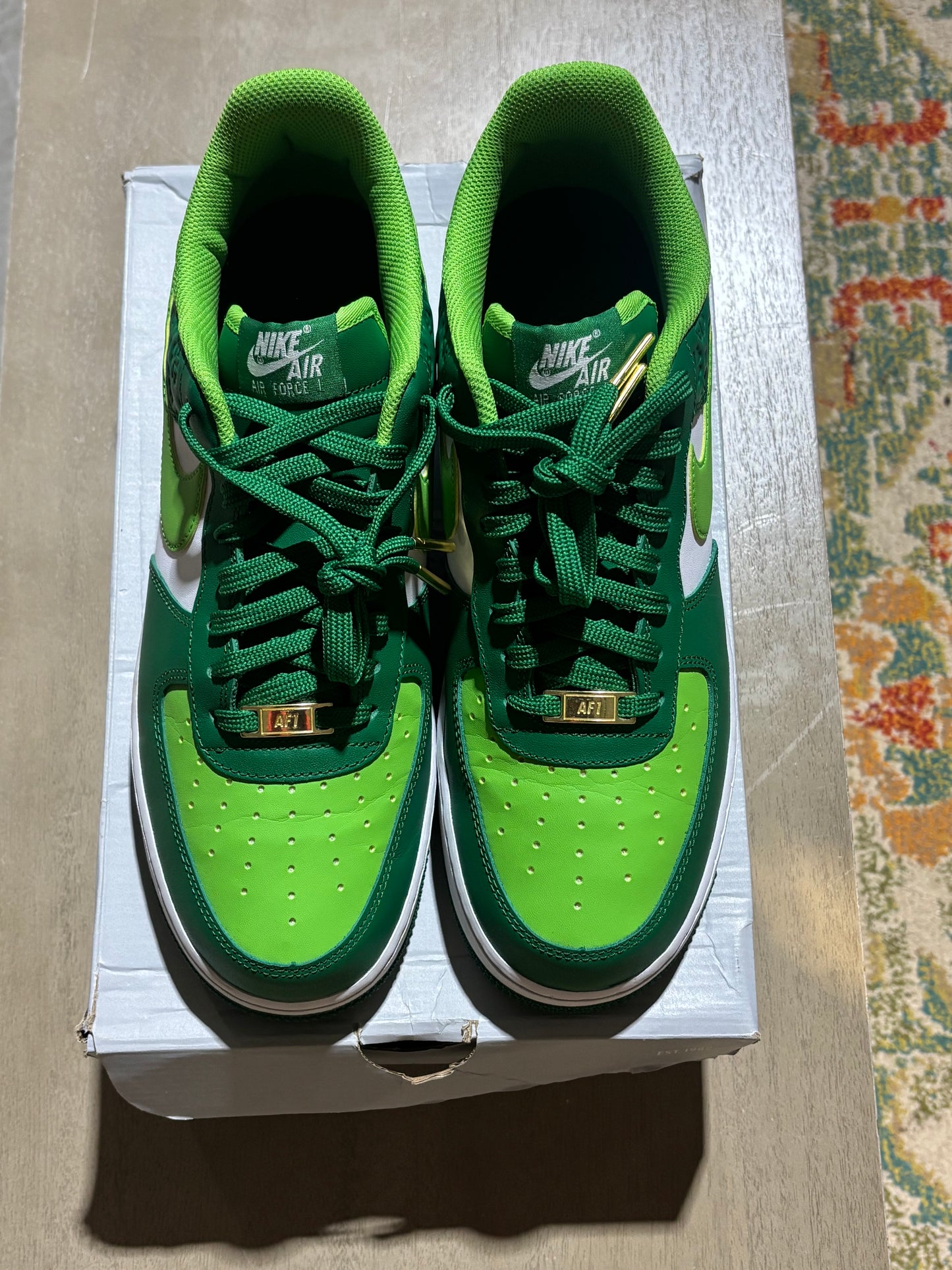 Nike Air Force 1 Low Shamrock St Patricks Day Used Sz 10.5