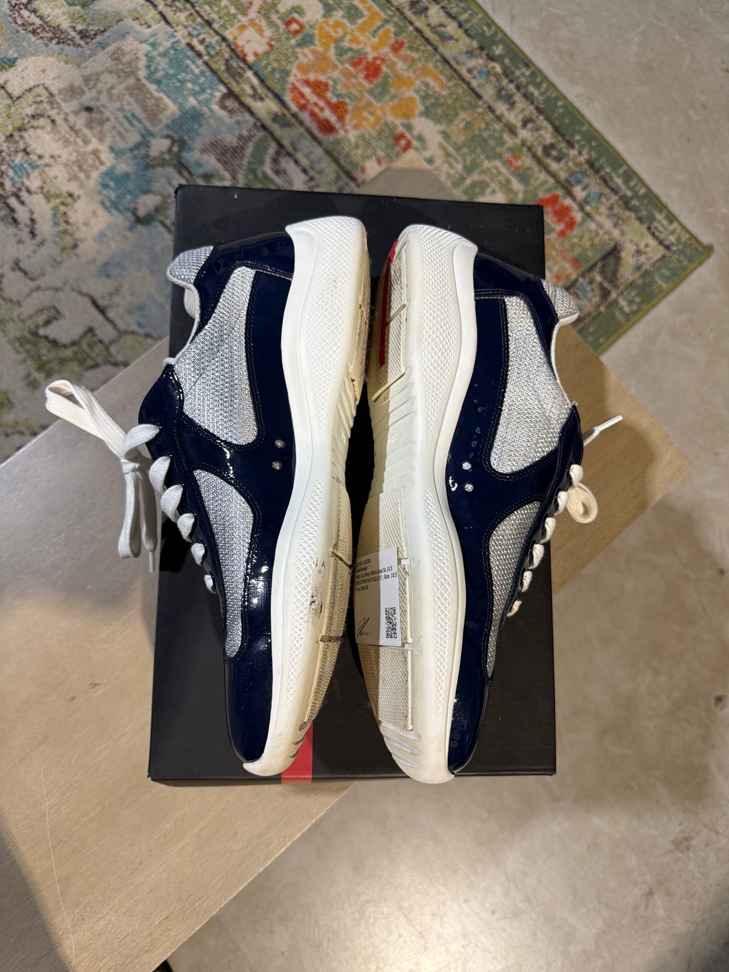 Prada Cup Navy/White Used Sz 10.5