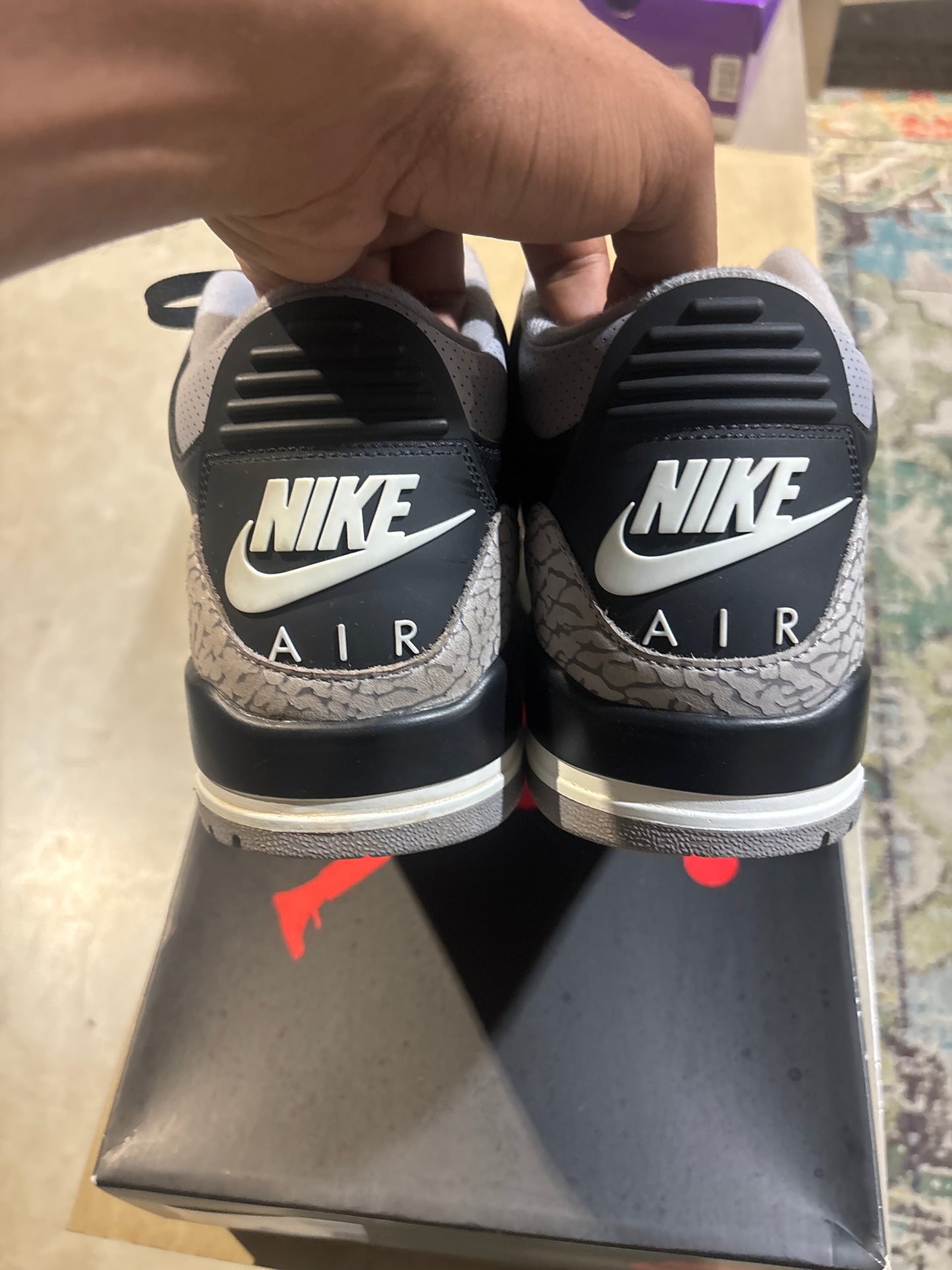 Jordan 3 Black Cement Used Sz 13