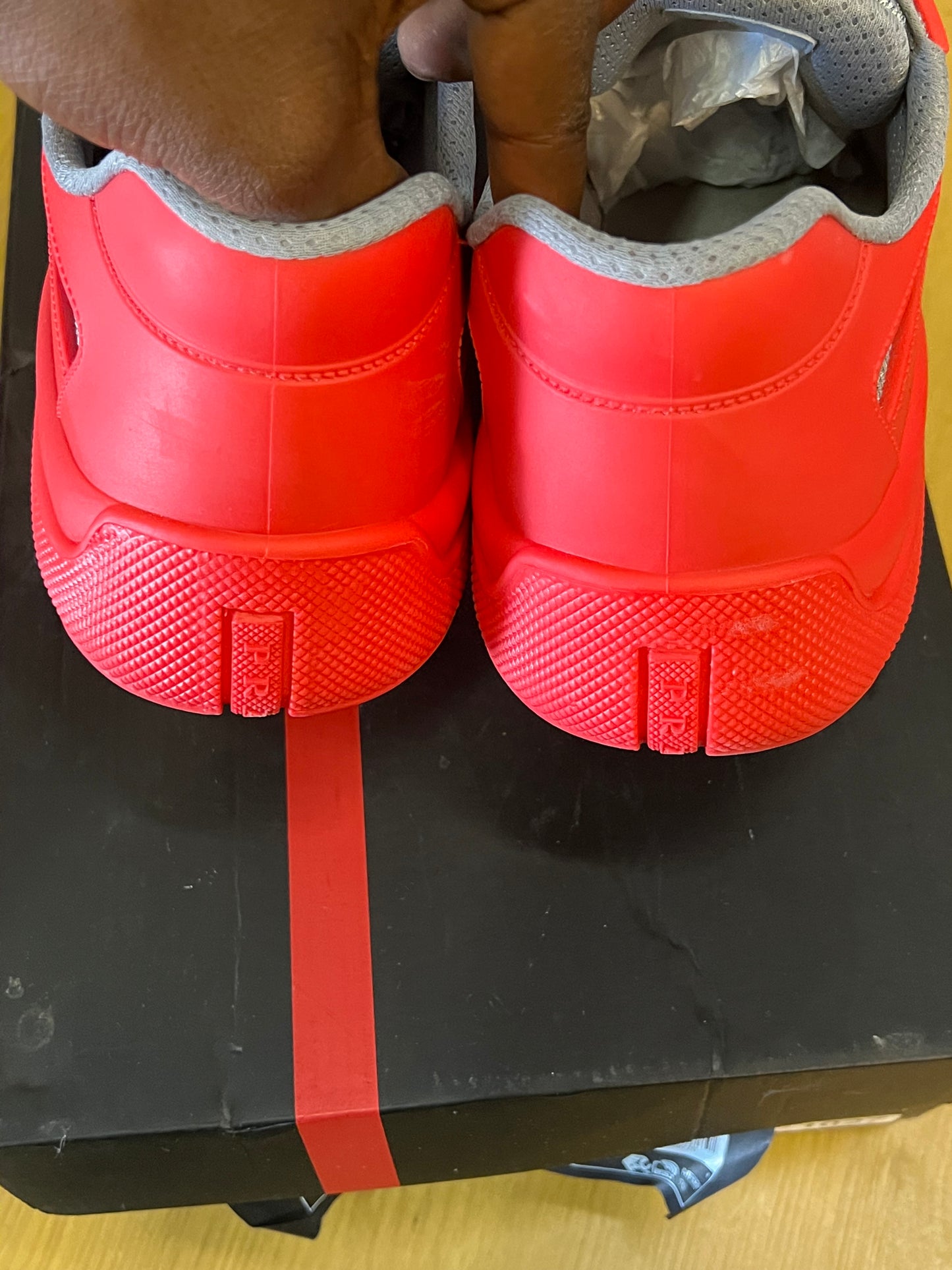 Prada Americas Cup Soft Rubber Red Used Sz 10
