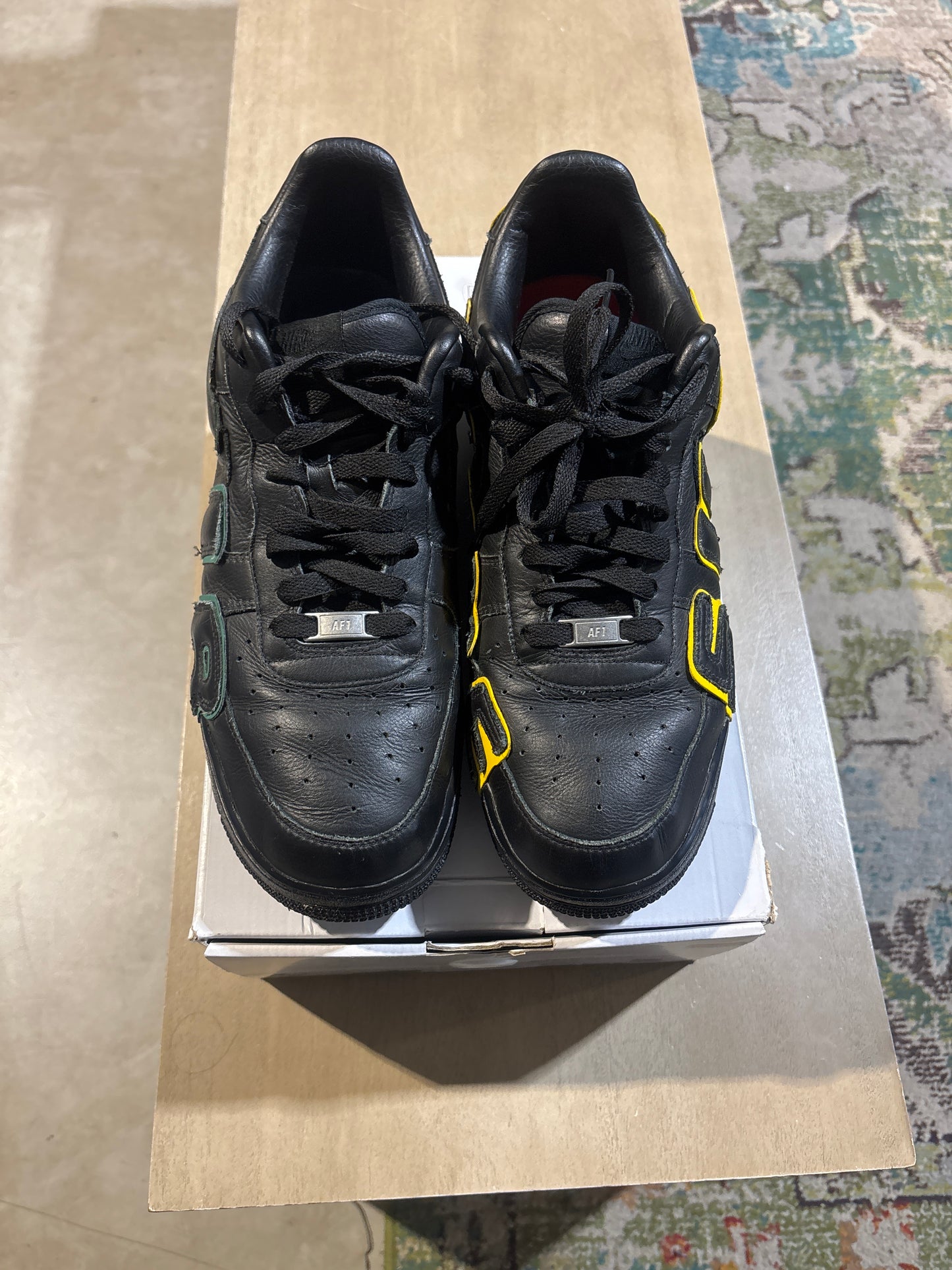 CPFM AF1 Black/Green/Yellow Used Sz 12