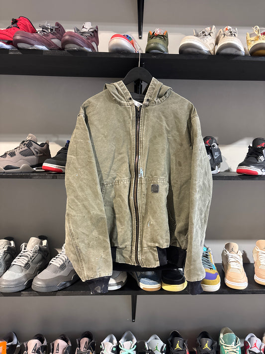 Vintage Carhartt olive and black hooded jacket