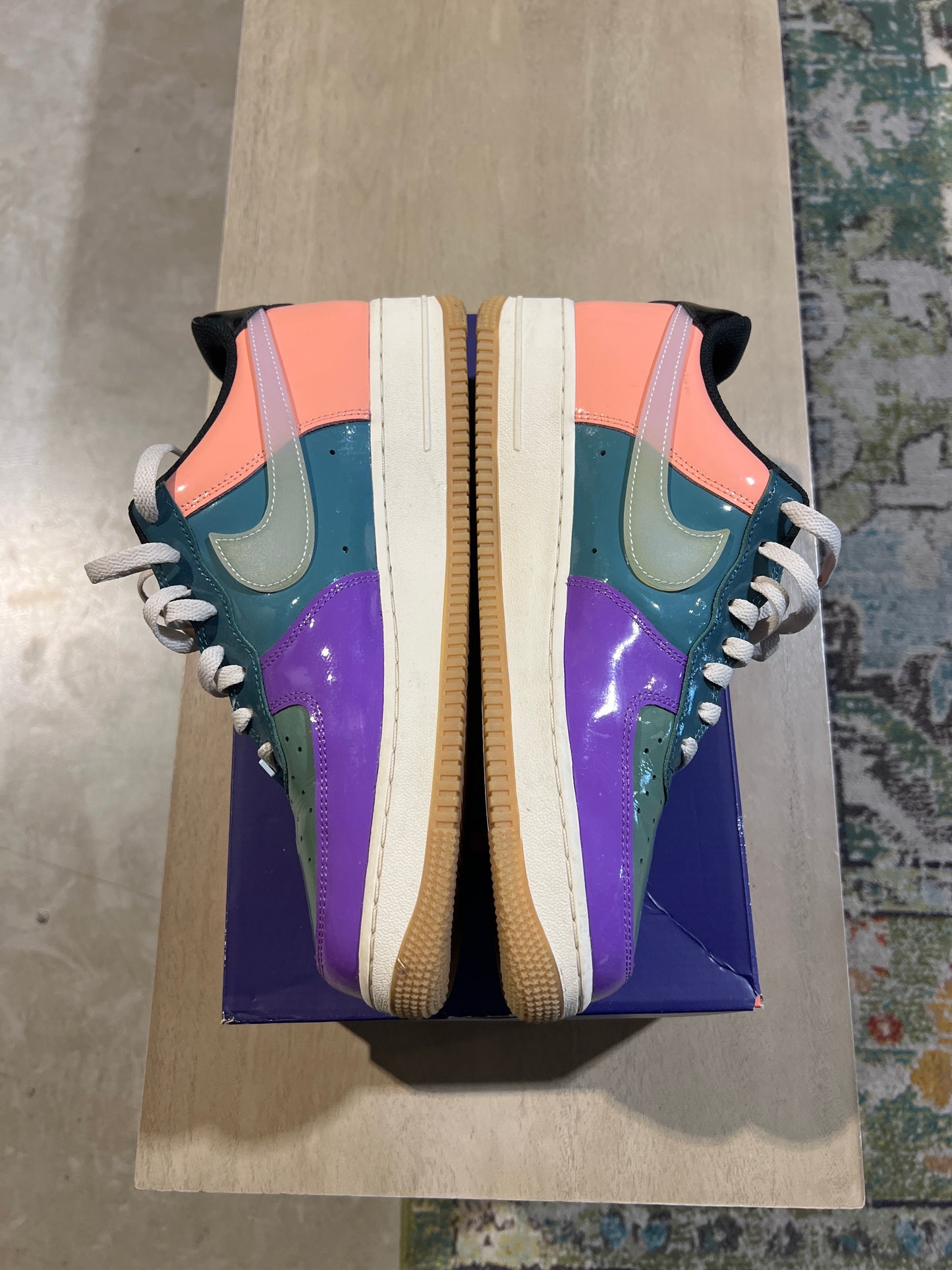Undefeated x Air Force 1 Low Celestine Blue Used Sz 11