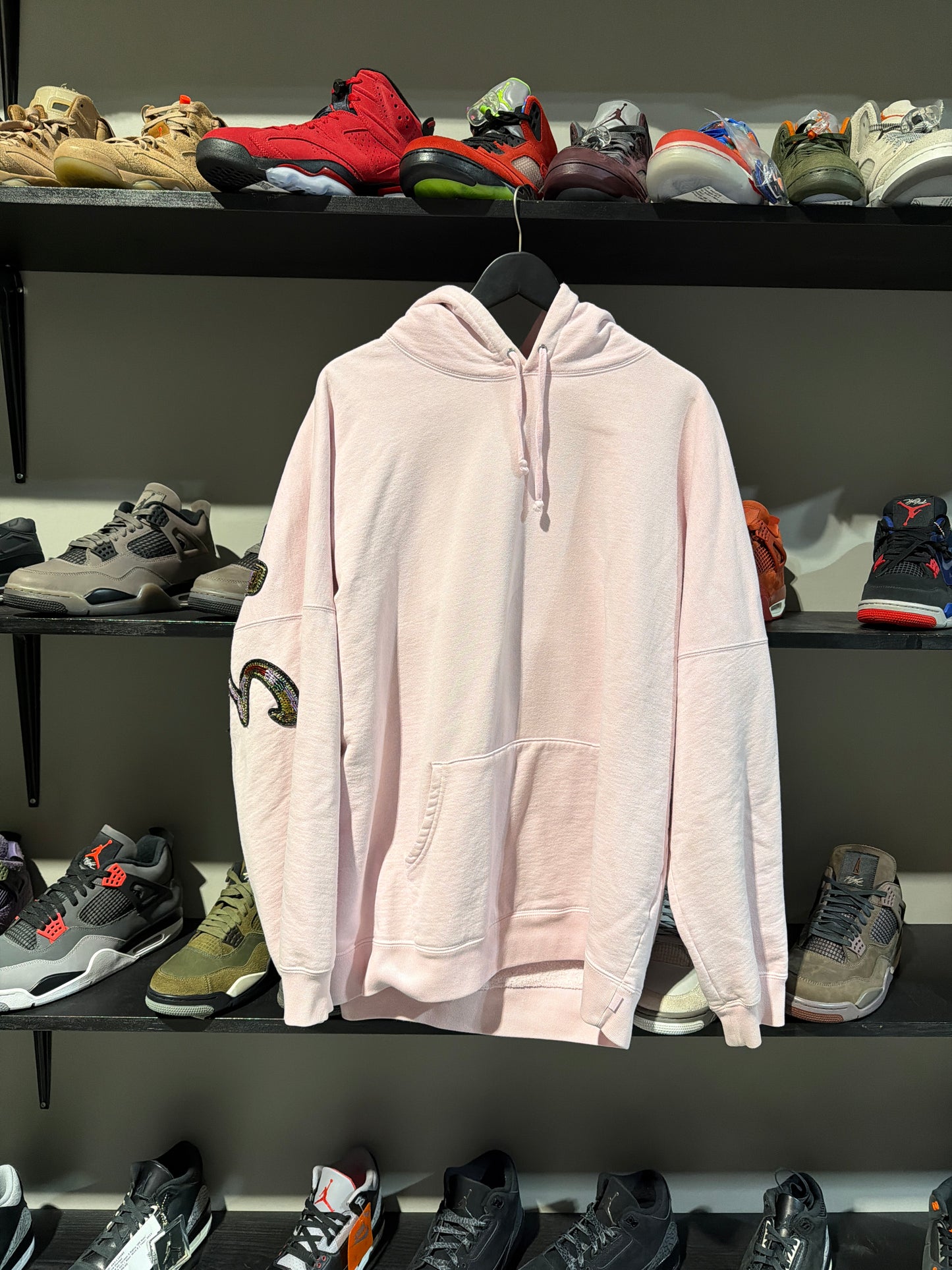 suprem beaded hoodie pink sz XL