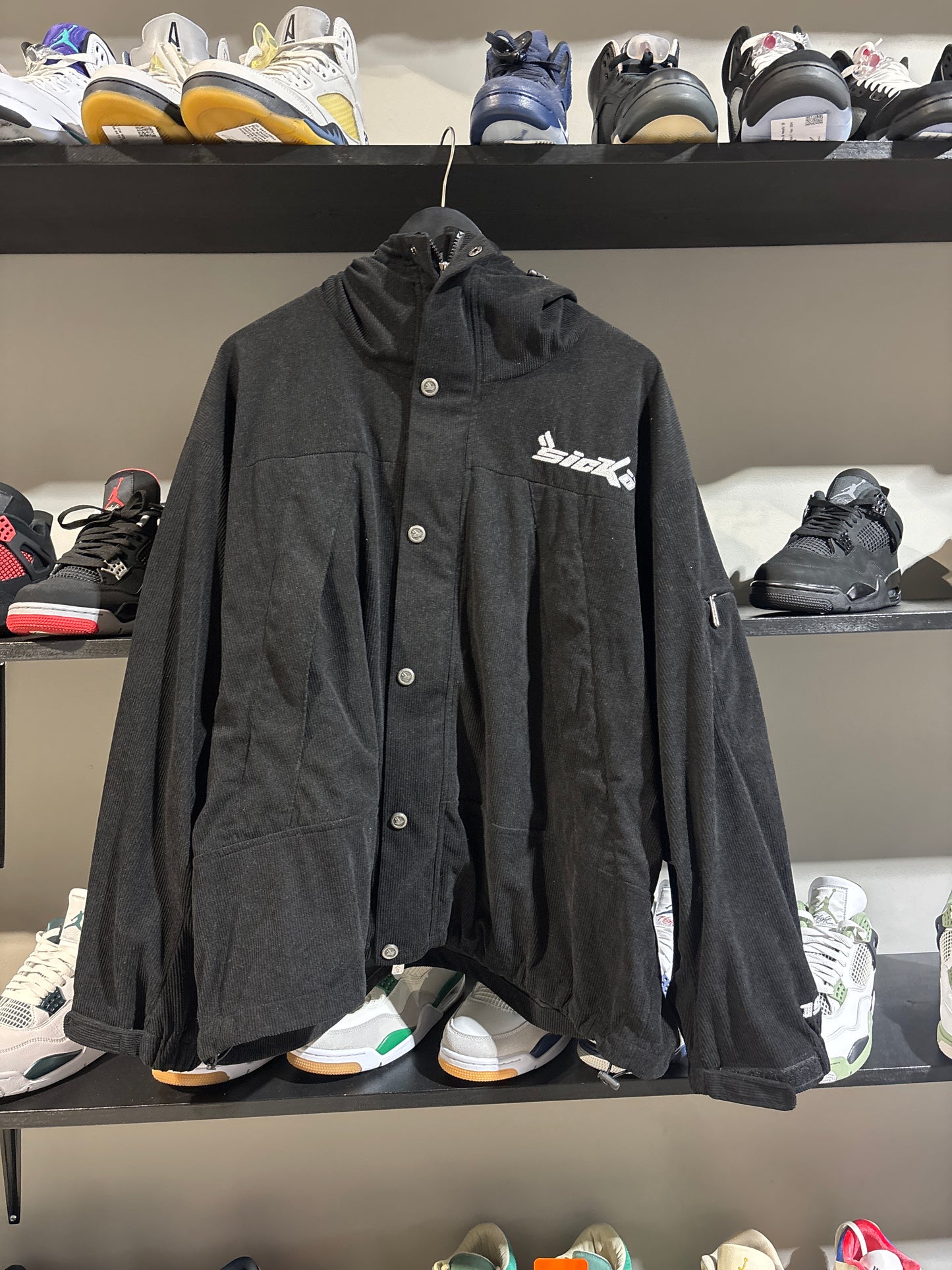 Sicko Black Corduroy Zipup Jacket Sz XL