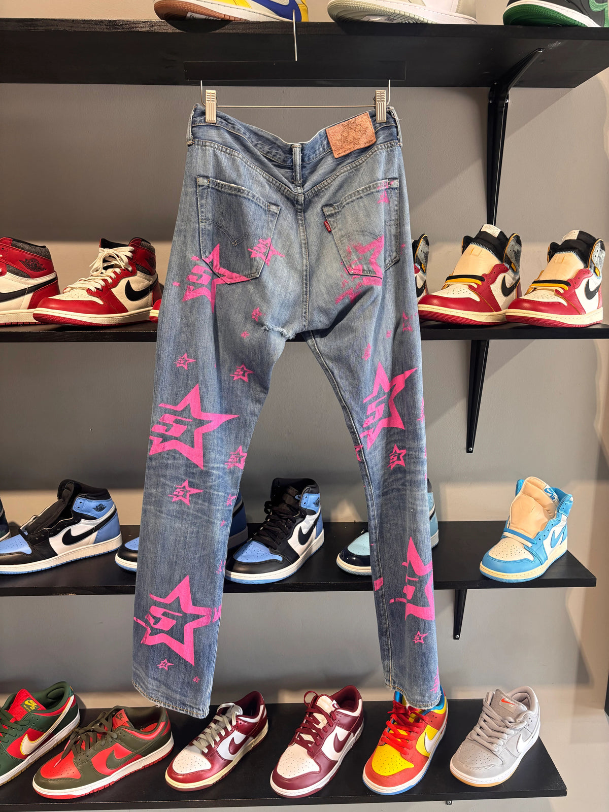 Sp5der Pink Aop Jeans