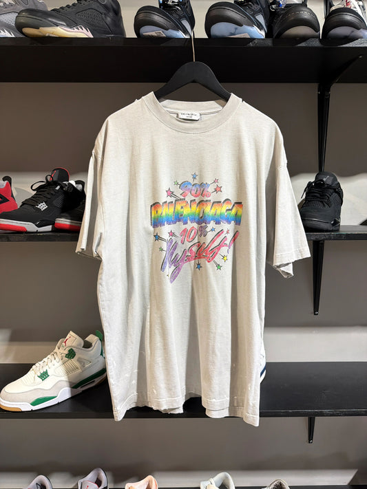 Balenciaga Grey 10 Perc Myself Tee Sz M - Pre-Owned