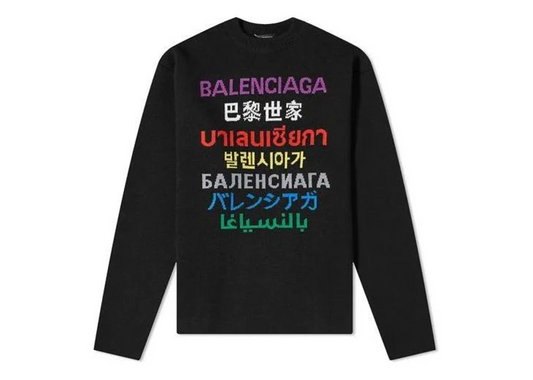 balenciaga languages sweater black