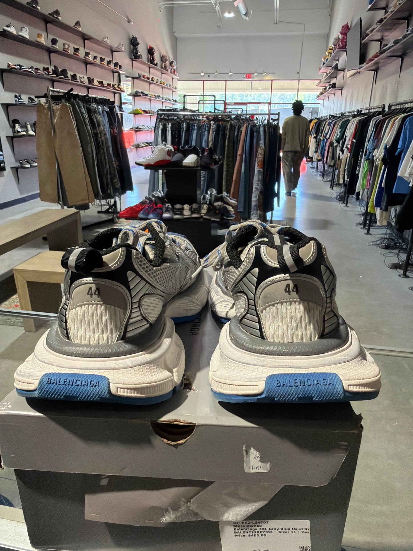 Balenciaga 3XL Grey Blue Used Sz 11