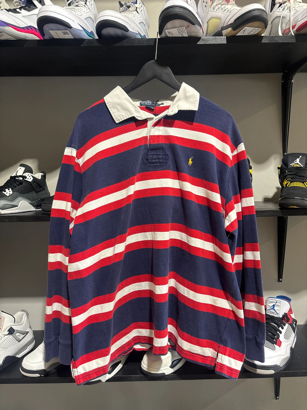 Vintage Polo Rugby Blue/Red/White Sz Xl - Pre-Owned