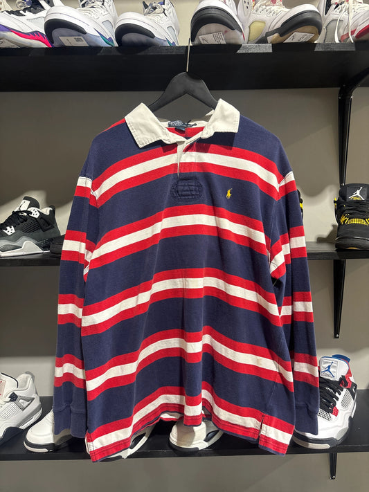 Vintage Polo Rugby Blue/Red/White Sz Xl - Pre-Owned