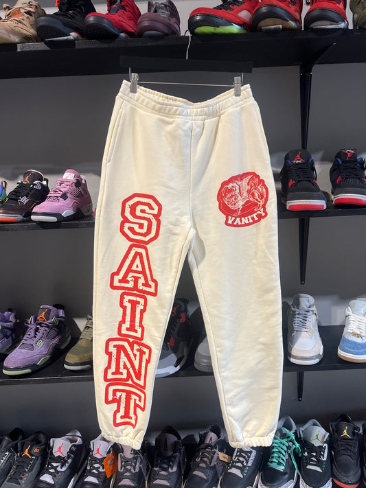 saint vanity cream red sweatpants