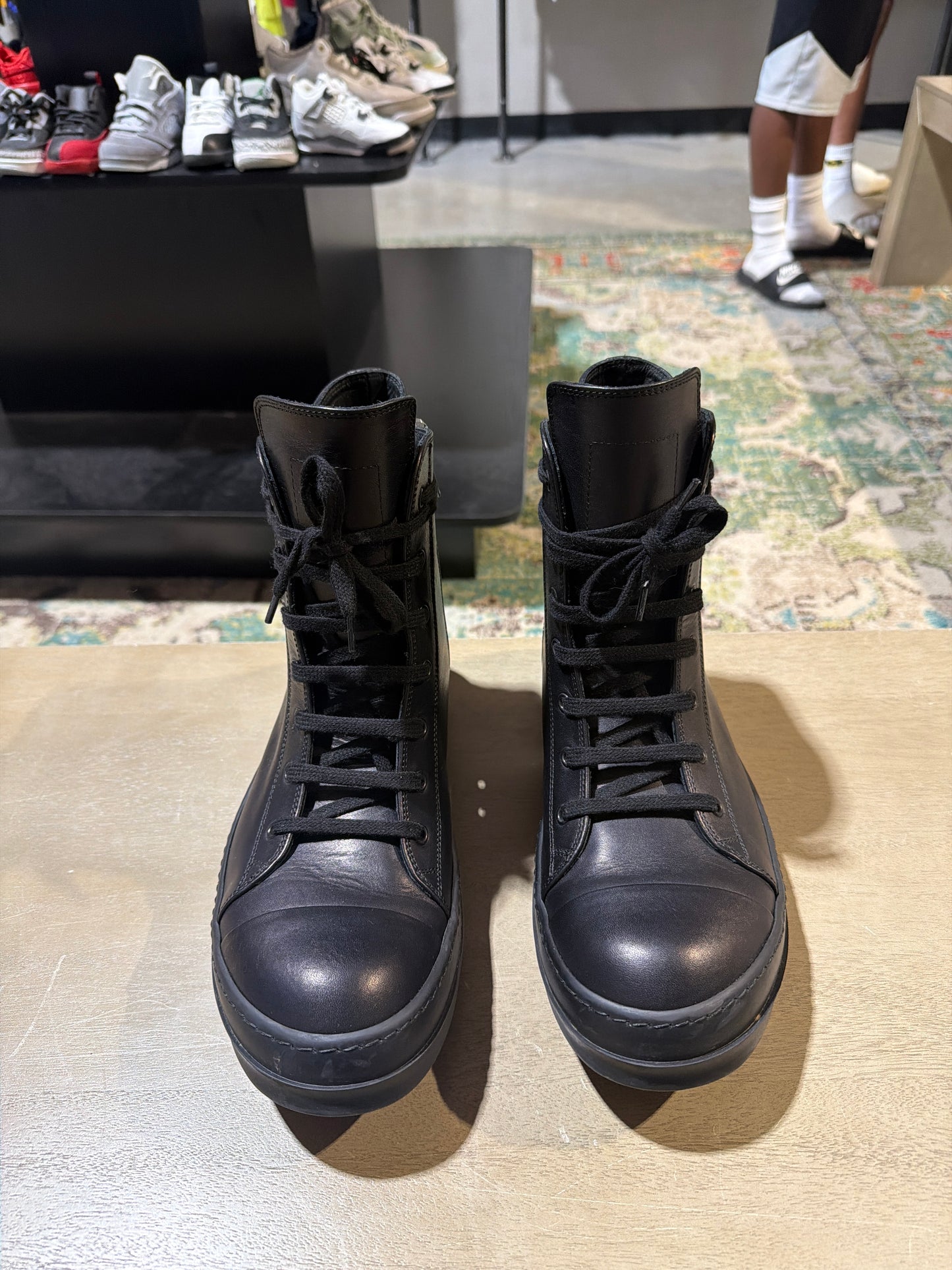 Rick Owens Ramone High Black/Black Used Sz 10.5 NB