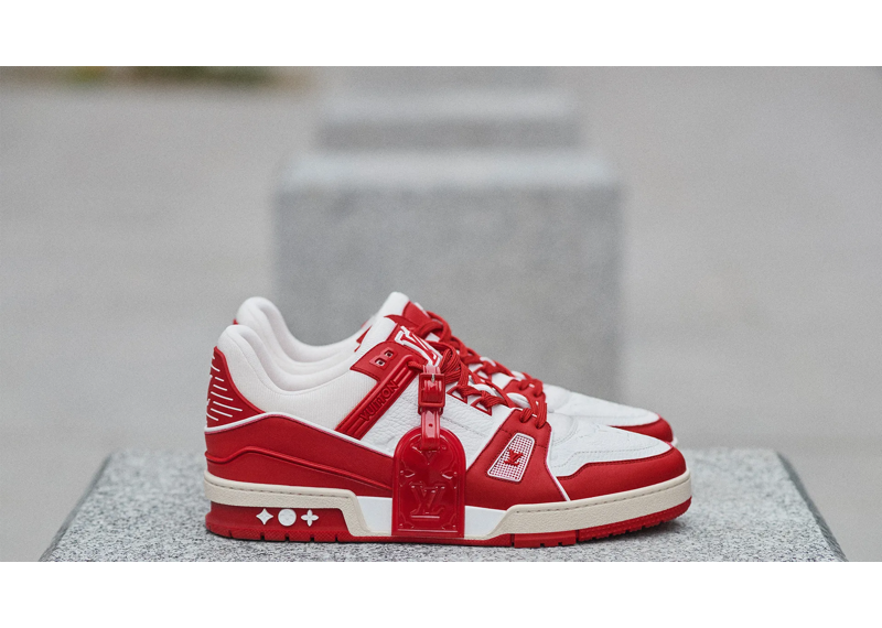 LV X Virgil red white trainer sneakers