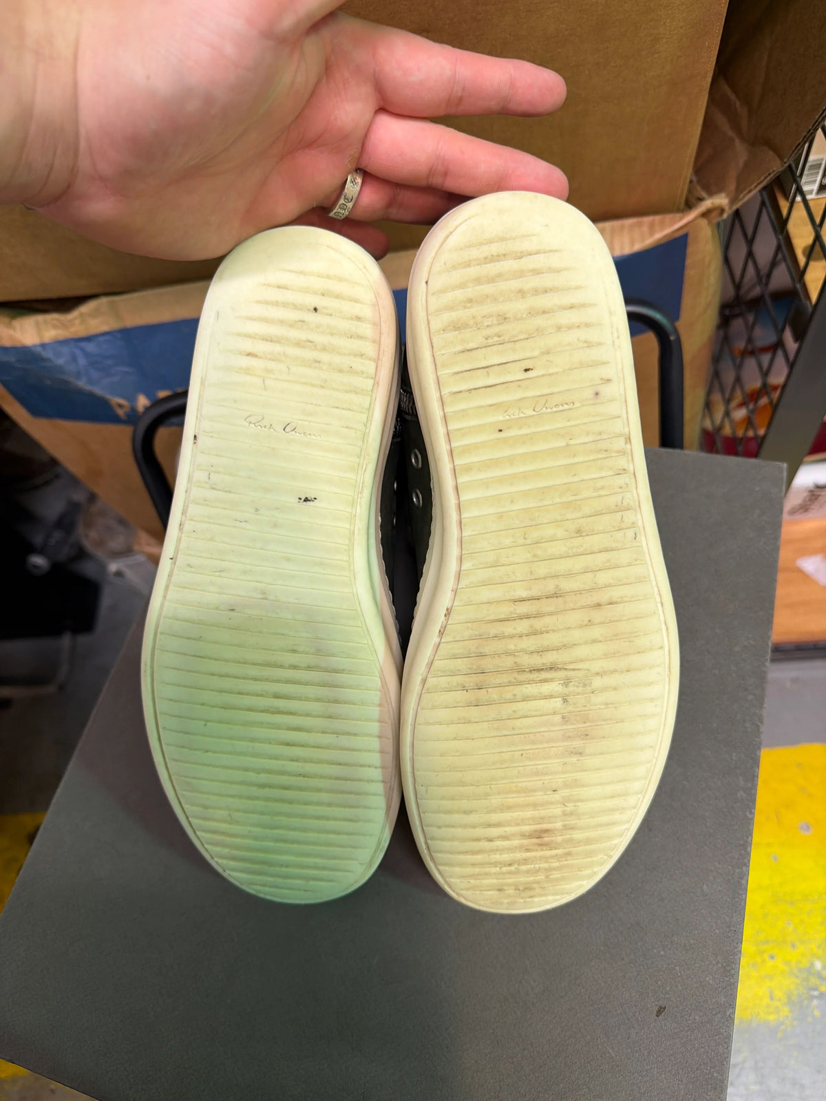 Rick Owen’s Green Jumbo Lace High Used Sz 9 - Pre-Owned