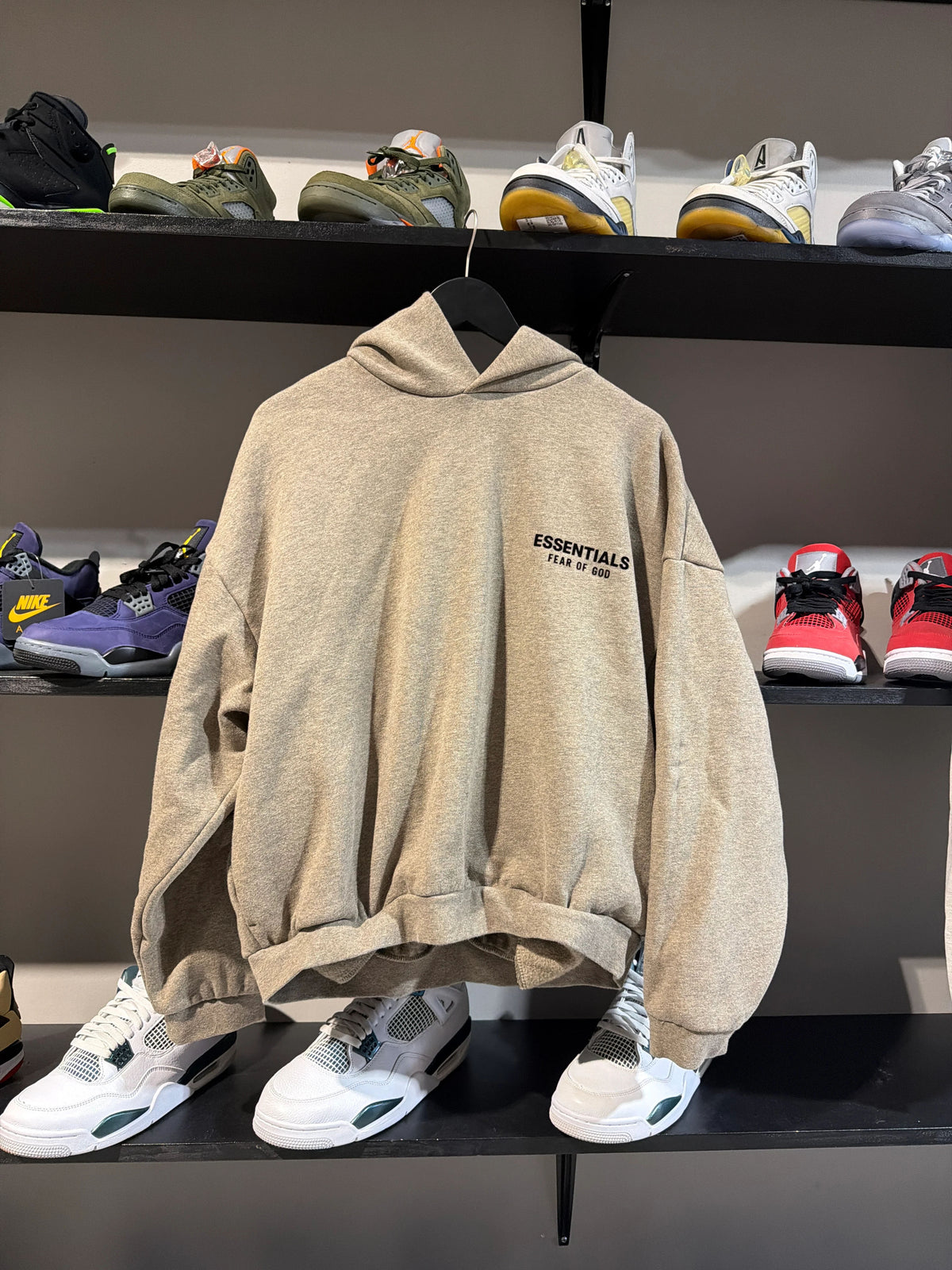 Essentials Dark Oatmeal Hoodie Sz S - Pre-Owned