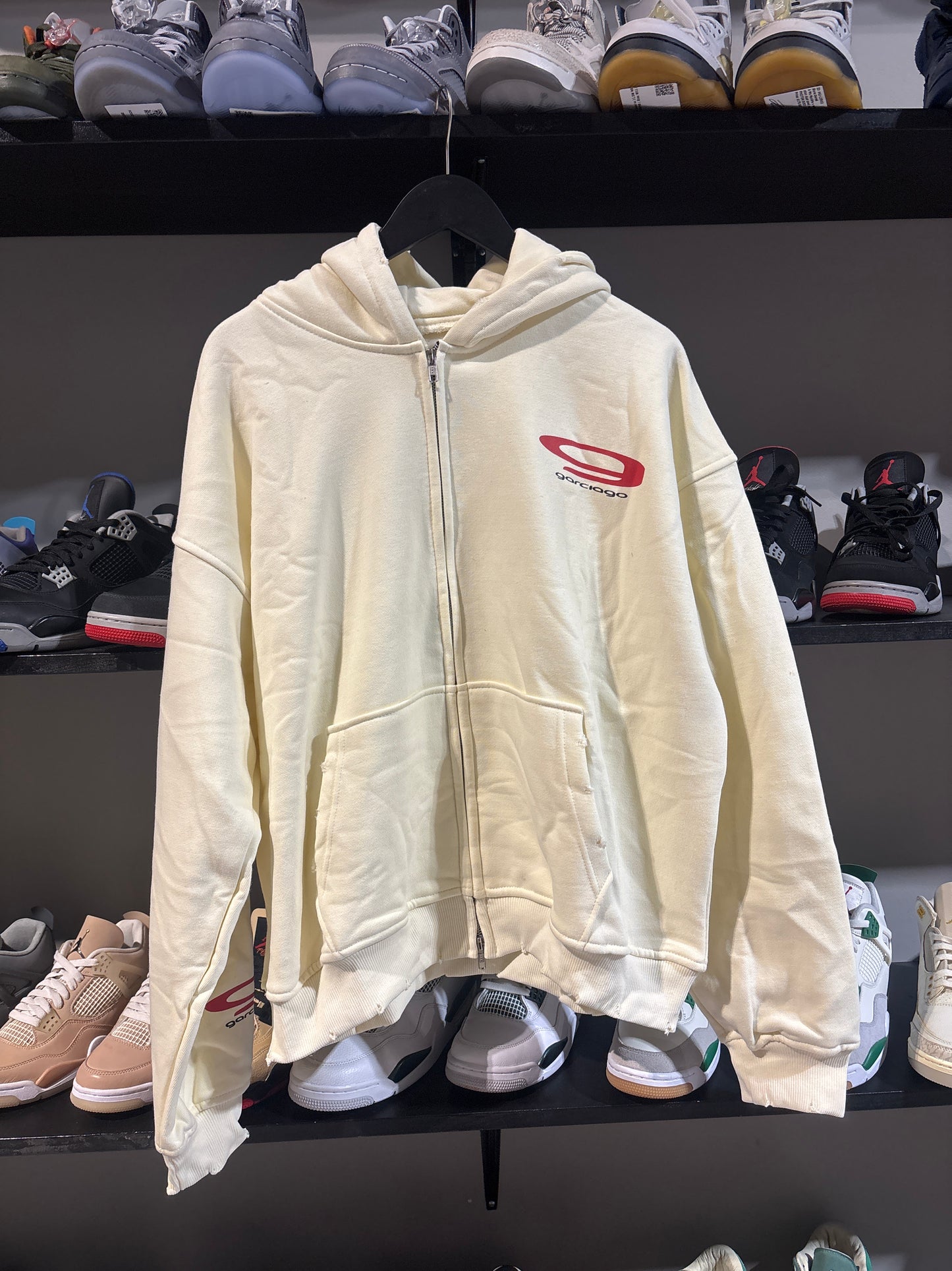 Garciago Cream/Red Zipup Hoodie