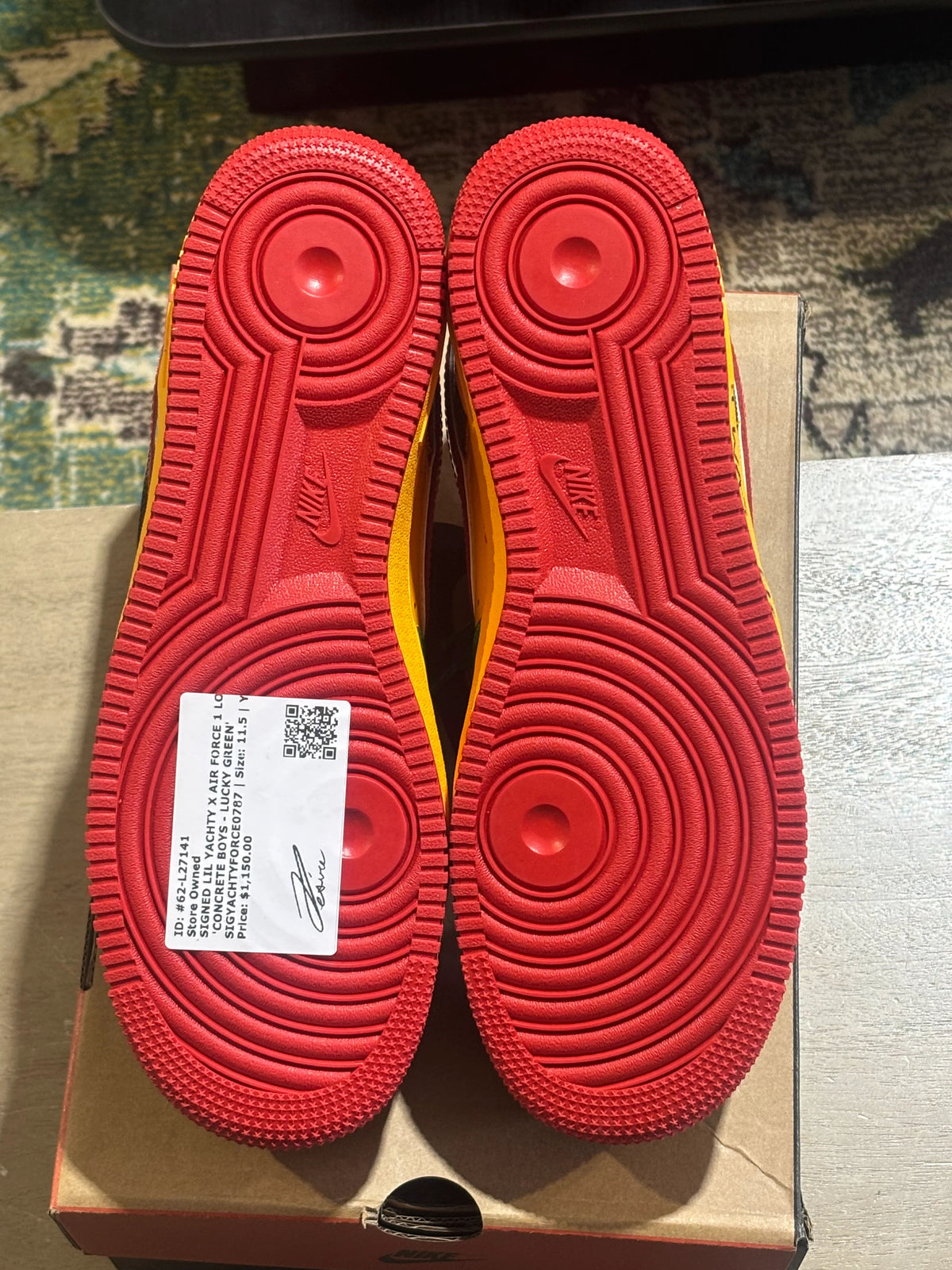 SIGNED LIL YACHTY X AIR FORCE 1 LOW 'CONCRETE BOYS - LUCKY GREEN'