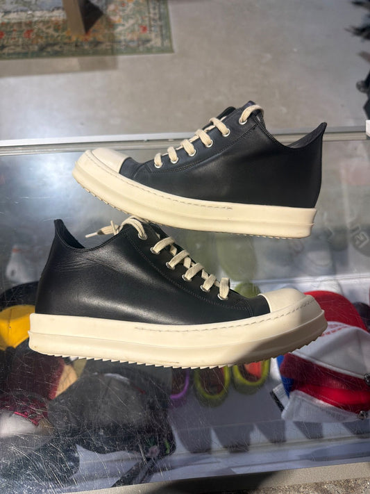Rick Owens Leather Ramones Black/Milk - Pre-Owned NB