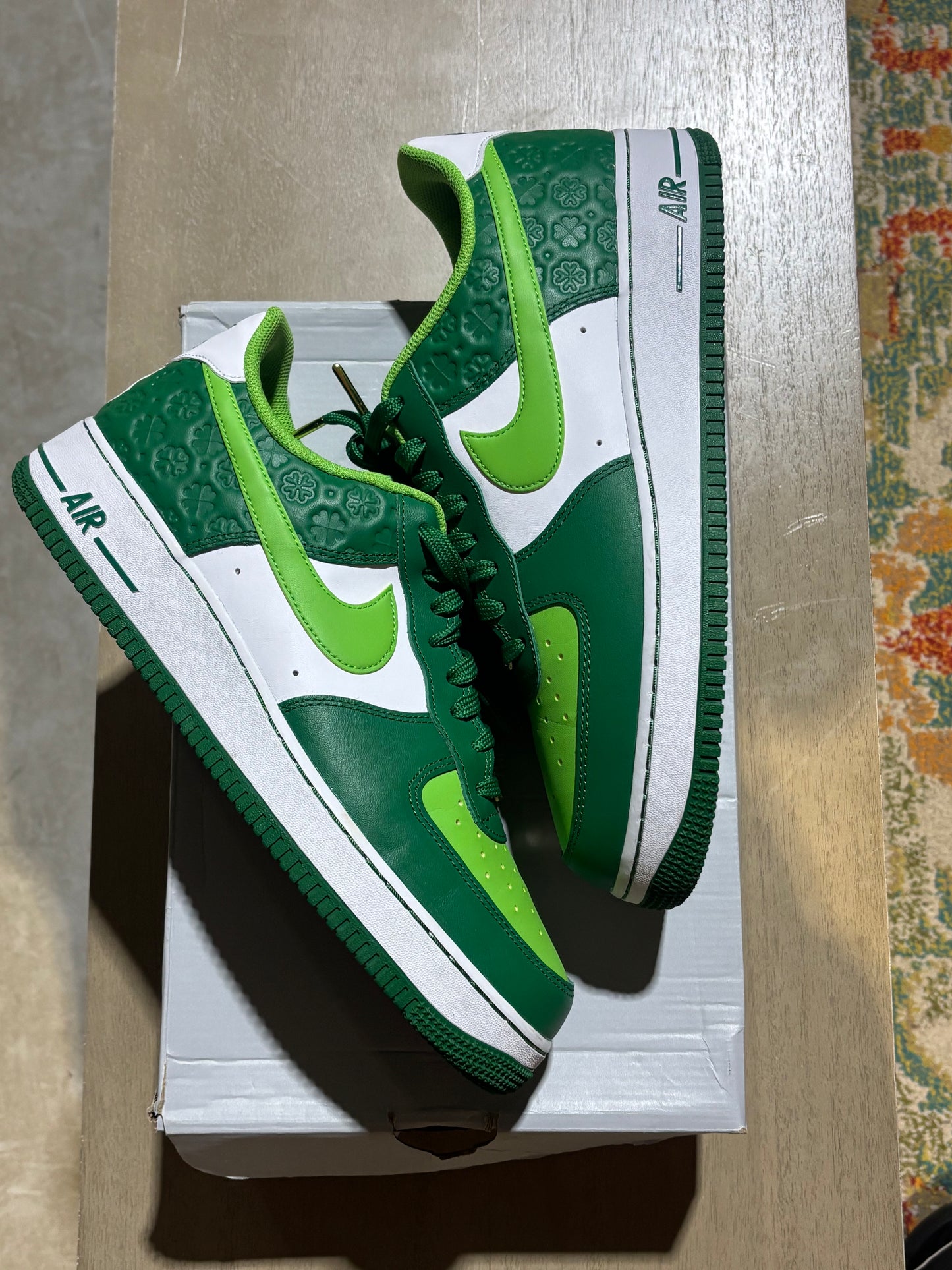 Nike Air Force 1 Low Shamrock St Patricks Day Used Sz 10.5