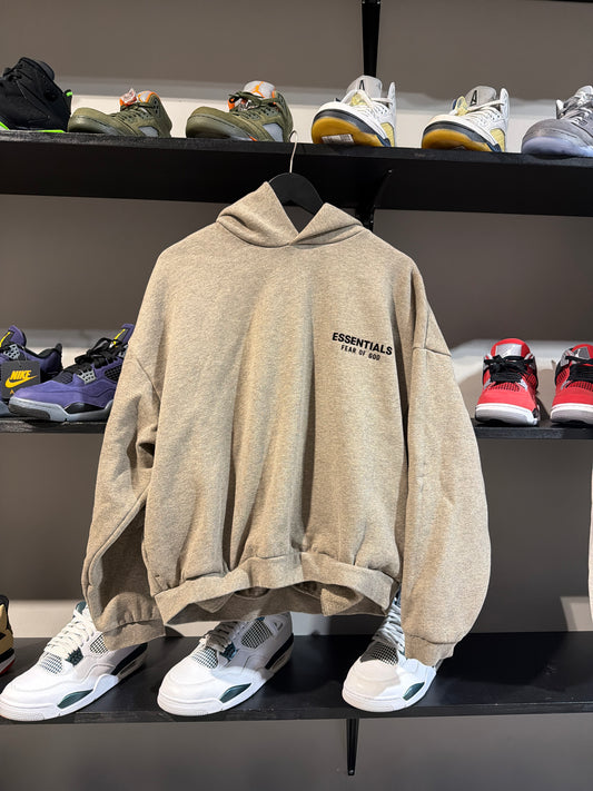 Essentials Dark Oatmeal Hoodie Sz S