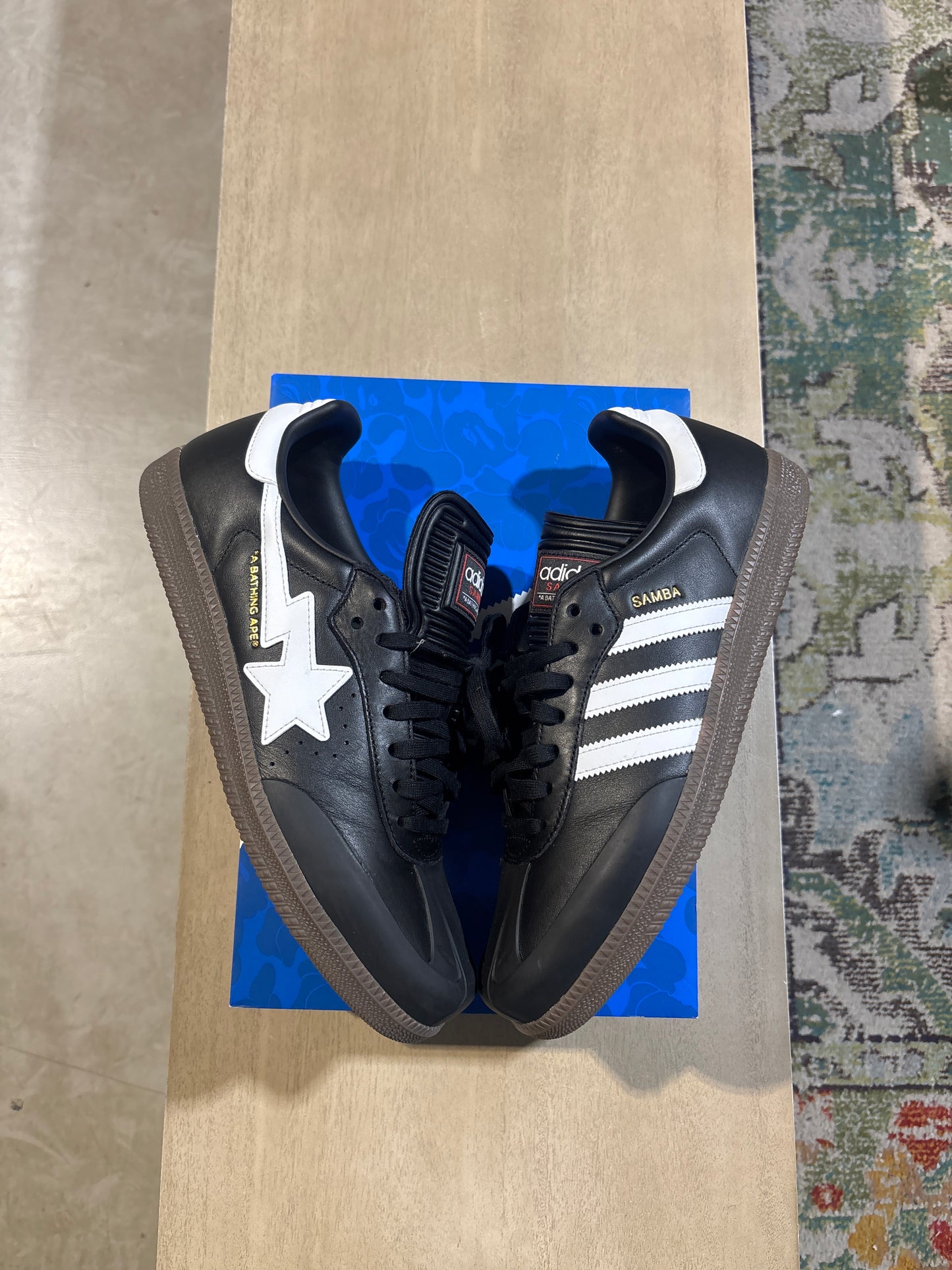 Adidas Bape Sambas Black/Gum Used Sz 10.5