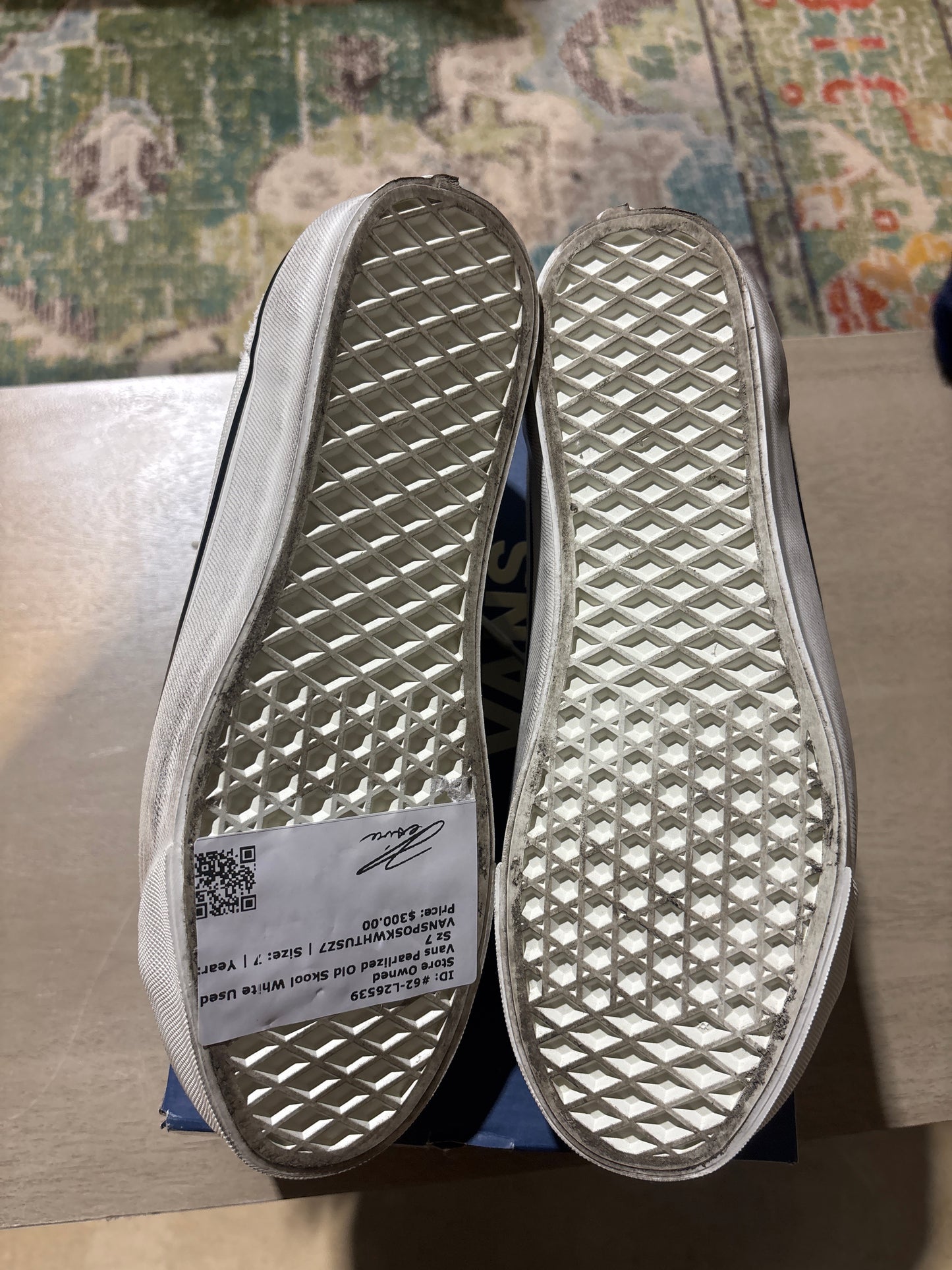 Vans Pearlized Old Skool White Used Sz 7